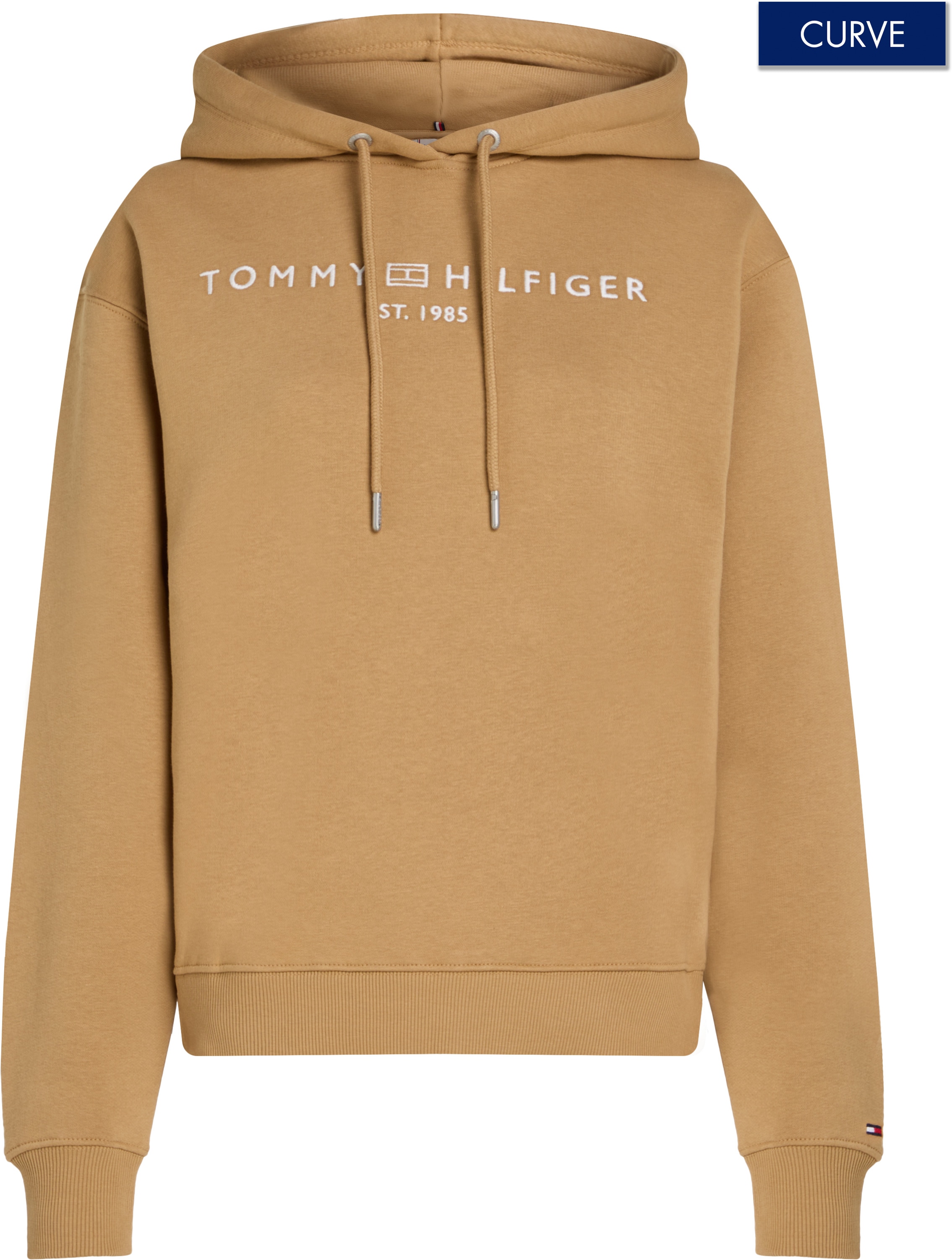 Tommy Hilfiger Curve Kapuzensweatshirt »CRV MDRN REG CORP LOGO HOODIE«, in Großen Größen, Kapuze, Mit Logostickerei am unteren Ärmel