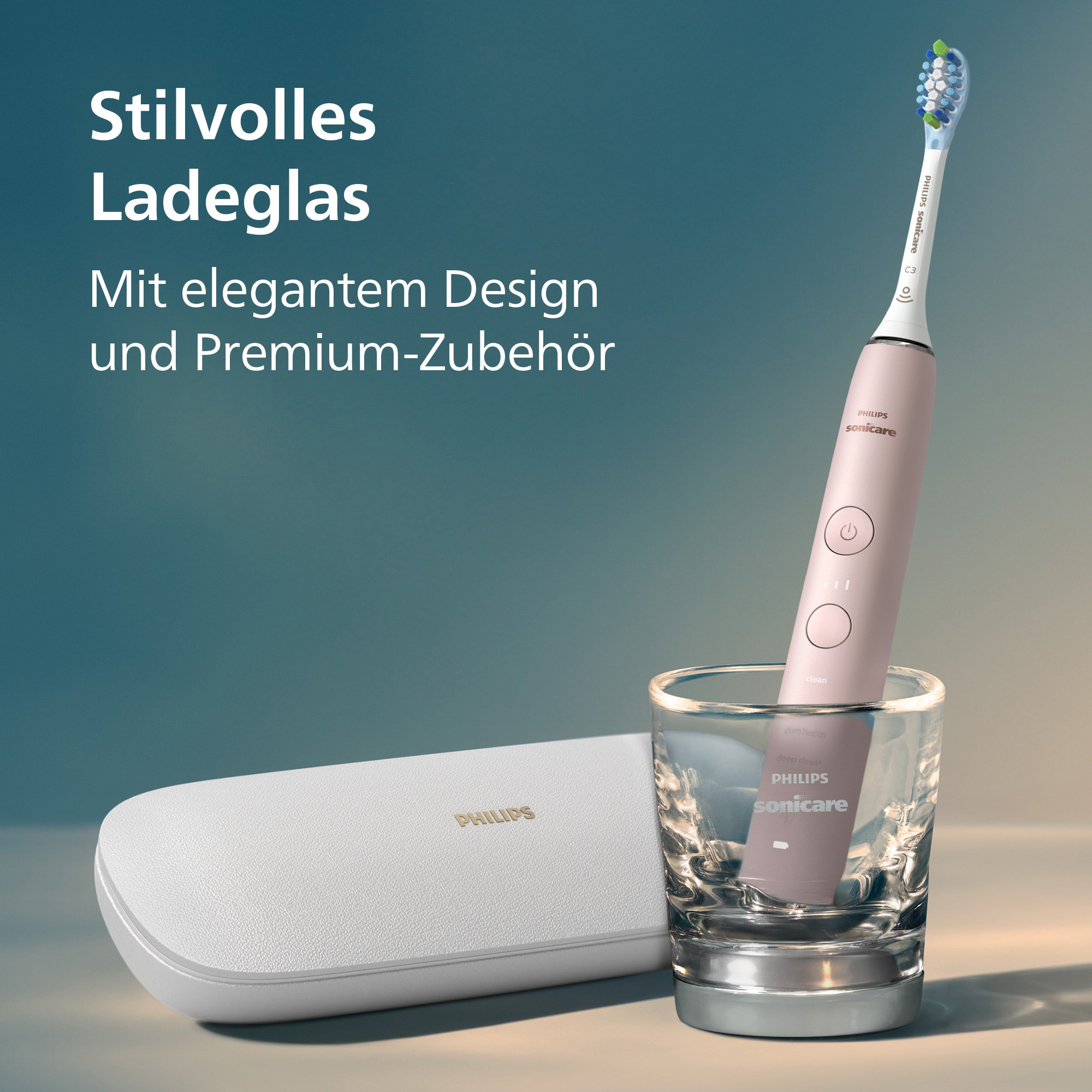 Philips Sonicare Elektrische Zahnbürste »DiamondClean 9000 HX9911« 1 Stk. Aufsteckbürsten mit Schalltechnologie, Ladeglass, USB-Reiseetui