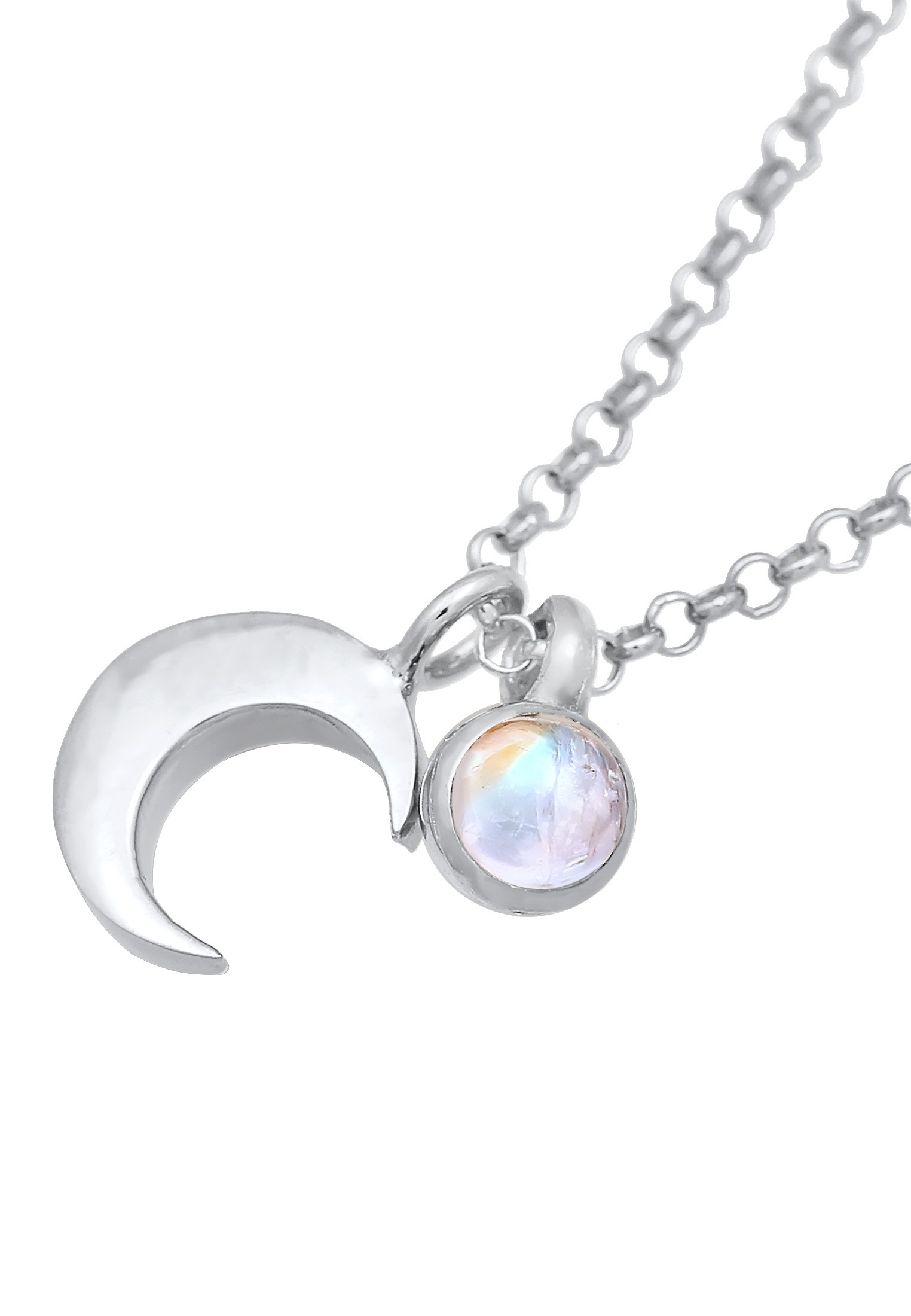 Elli Choker »Halskette Choker Halbmond Astro Mondstein 925 Silber«