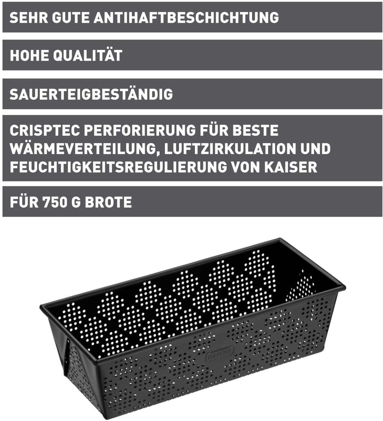 Kaiser Backformen Brotbackform »Inspiration«, perforiert, antihaftbeschichtet, sauerteigbeständig