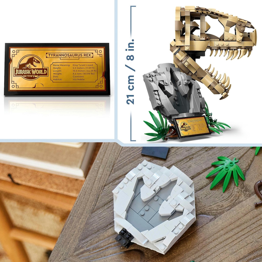 LEGO® Konstruktionsspielsteine »Dinosaurier-Fossilien: T.-rex-Kopf (76964), LEGO Jurassic World«, (577 St.)