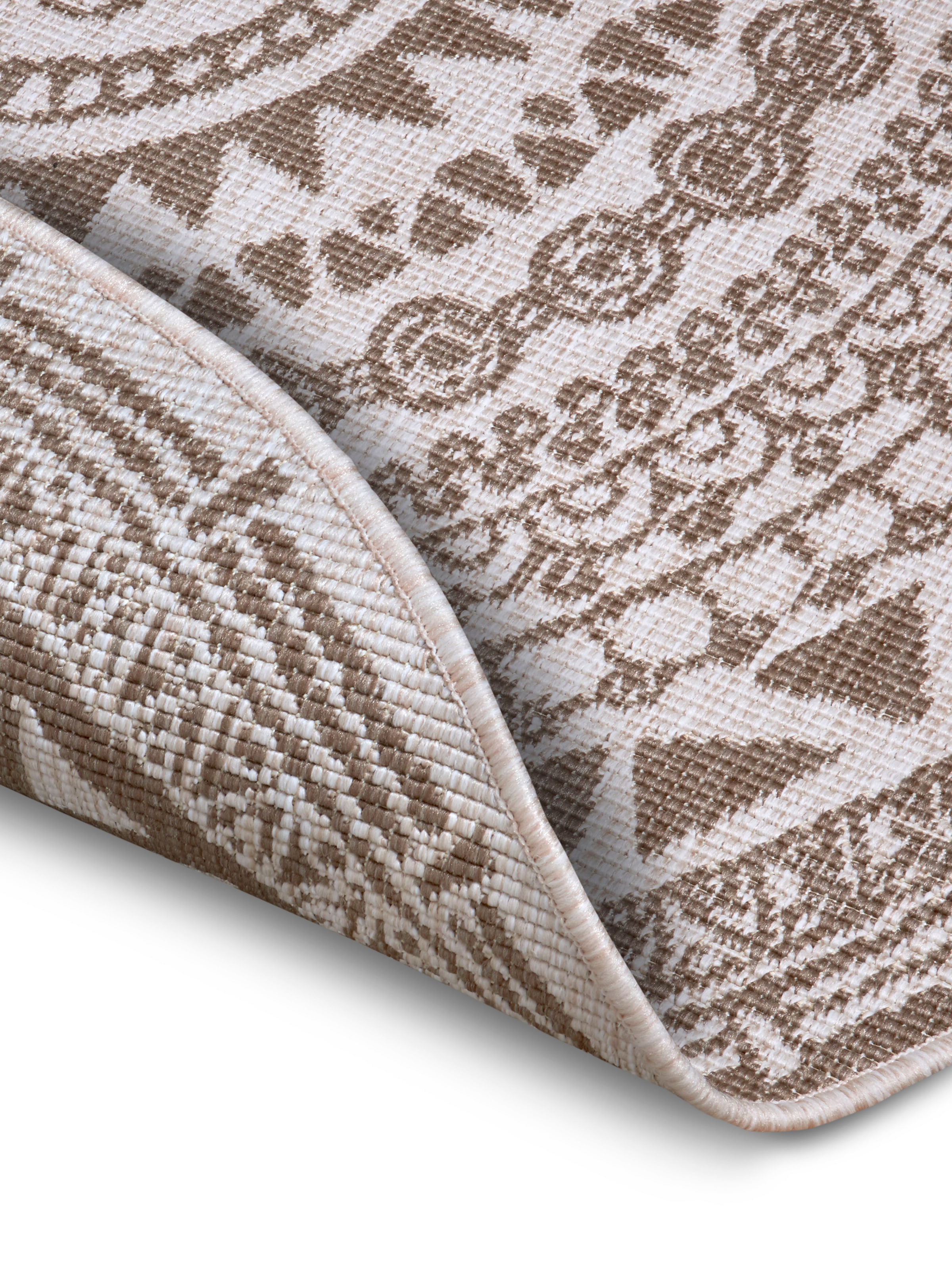 NORTHRUGS Teppich »Coron«, rund, 5 mm Höhe, In-& Outdoor, Wetterfest, Balkon, Garten, Wohnzimmer, Wasserfest