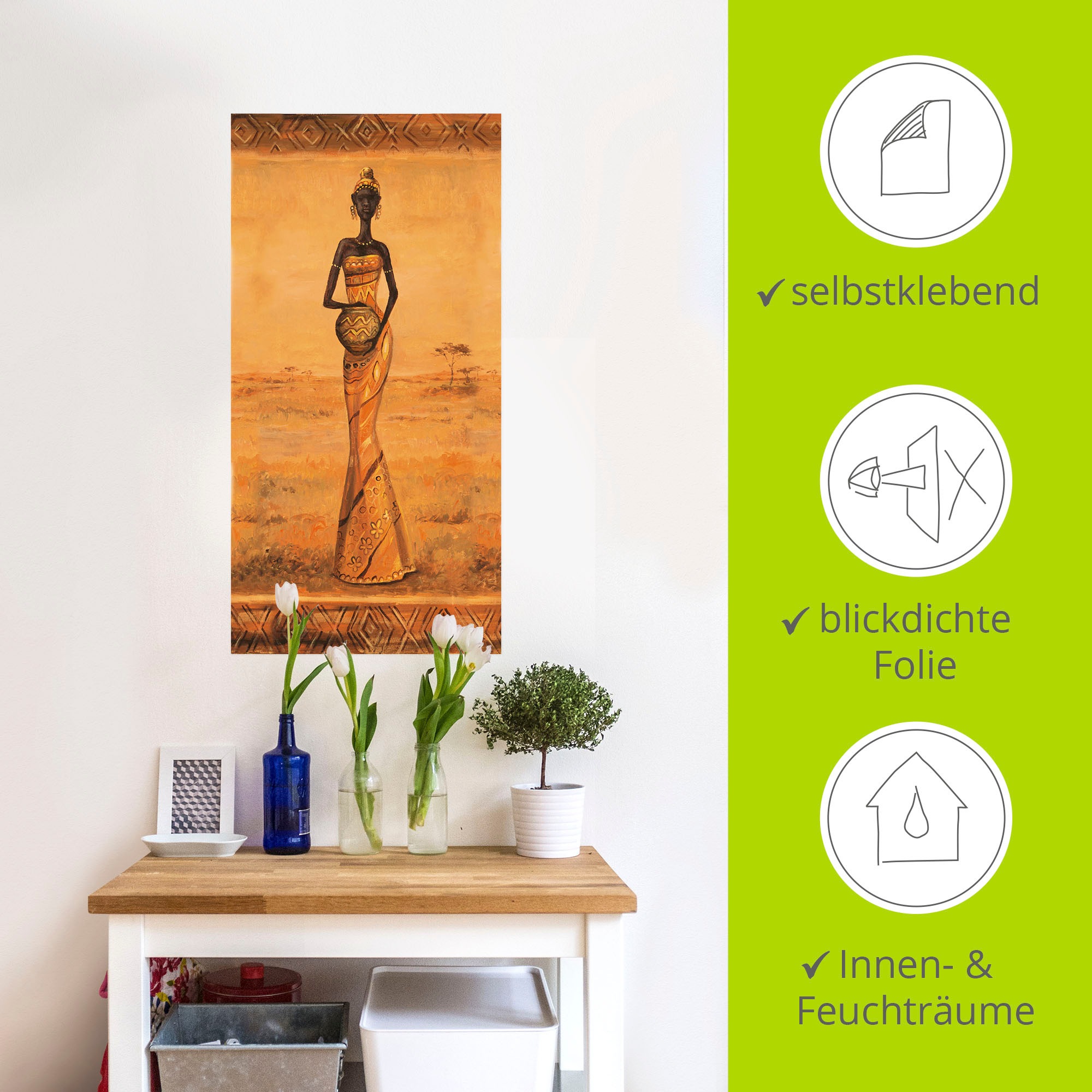 Artland Wandbild »Afrikanische Eleganz III«, Frau, (1 St.), als Alubild, Outdoorbild, Leinwandbild, Wandaufkleber, versch. Größen