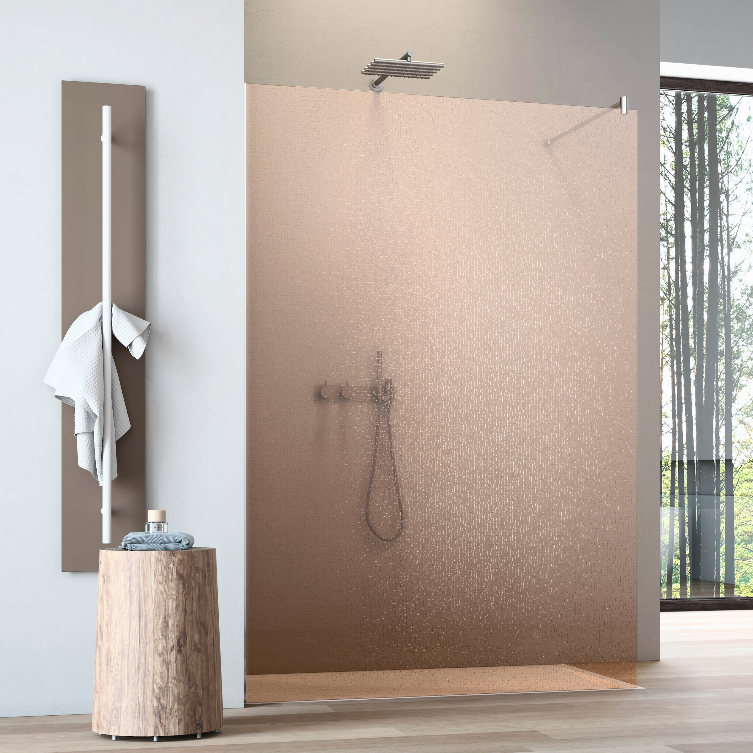 Walk-in-Dusche »flex A-W001CBR«, Crash-Glas Bronze