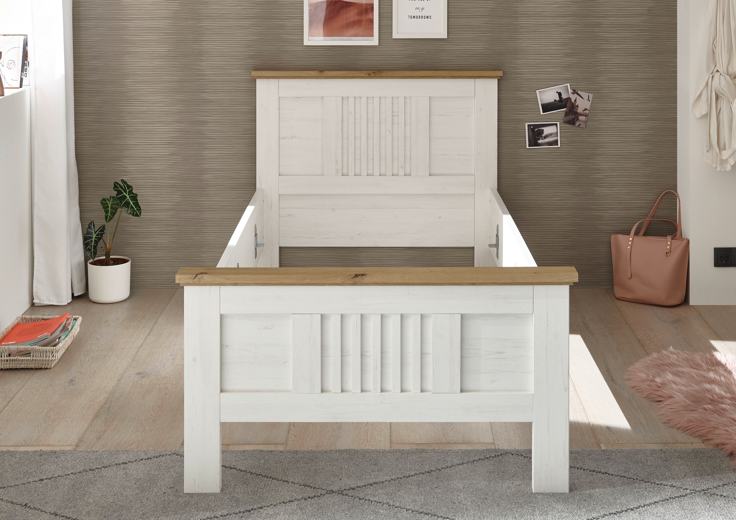 Schlafkontor Bettgestell »Trient« Landhaustil, Bett wahlweise in 2 Größen