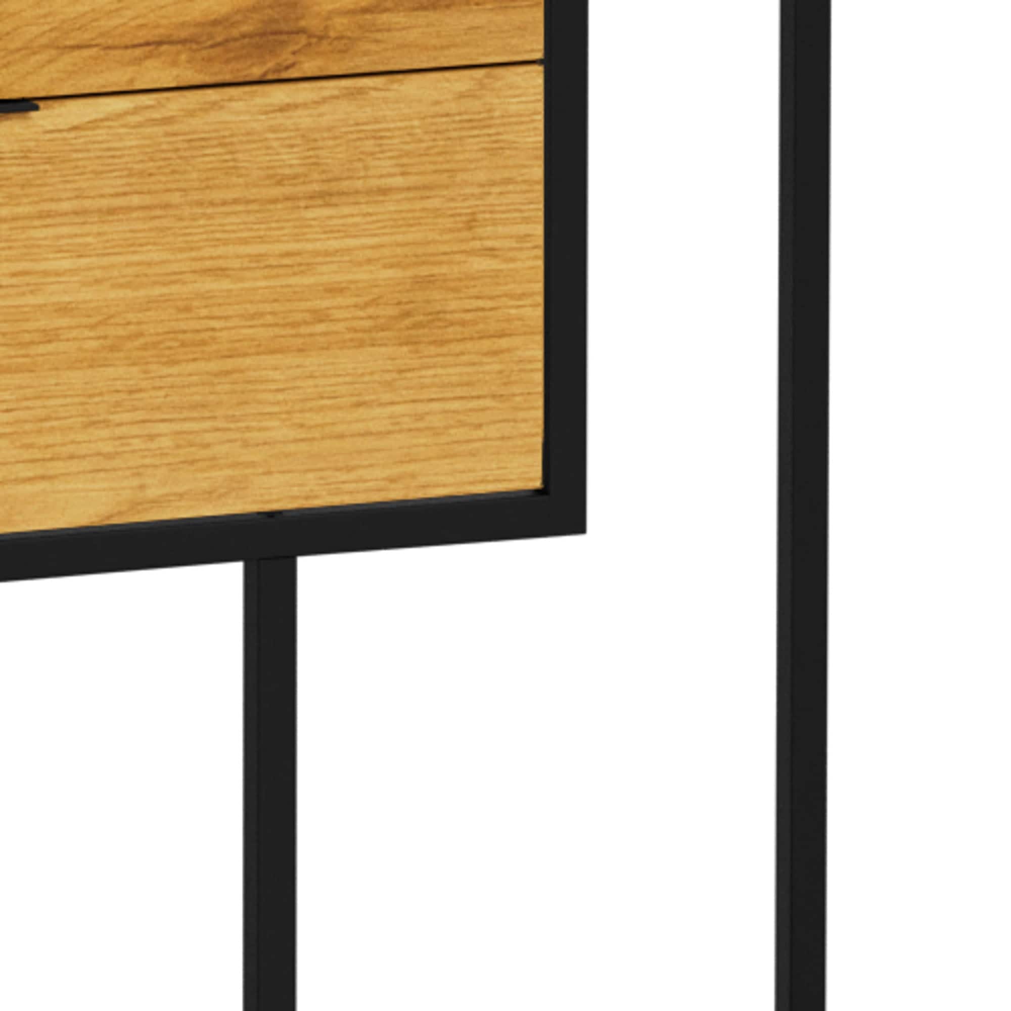 ACTONA GROUP Regal »Seaford, Standregal, Regal, Raumteiler« 77x35x185 cm,  schwarzer Stahlrahmen, 2 Schubladen, Wendemodul, Breite 77 cm