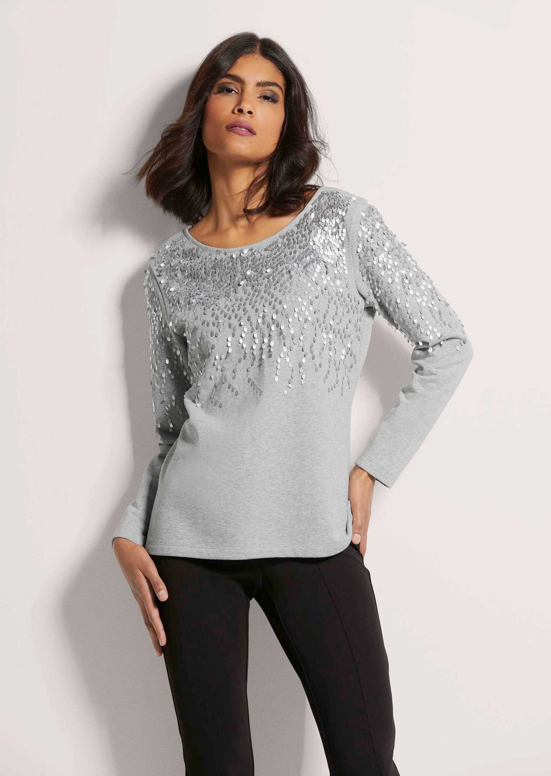 MADELEINE Langarmshirt »Sweatshirt Sweatshirt mit Glanz-Effekt«