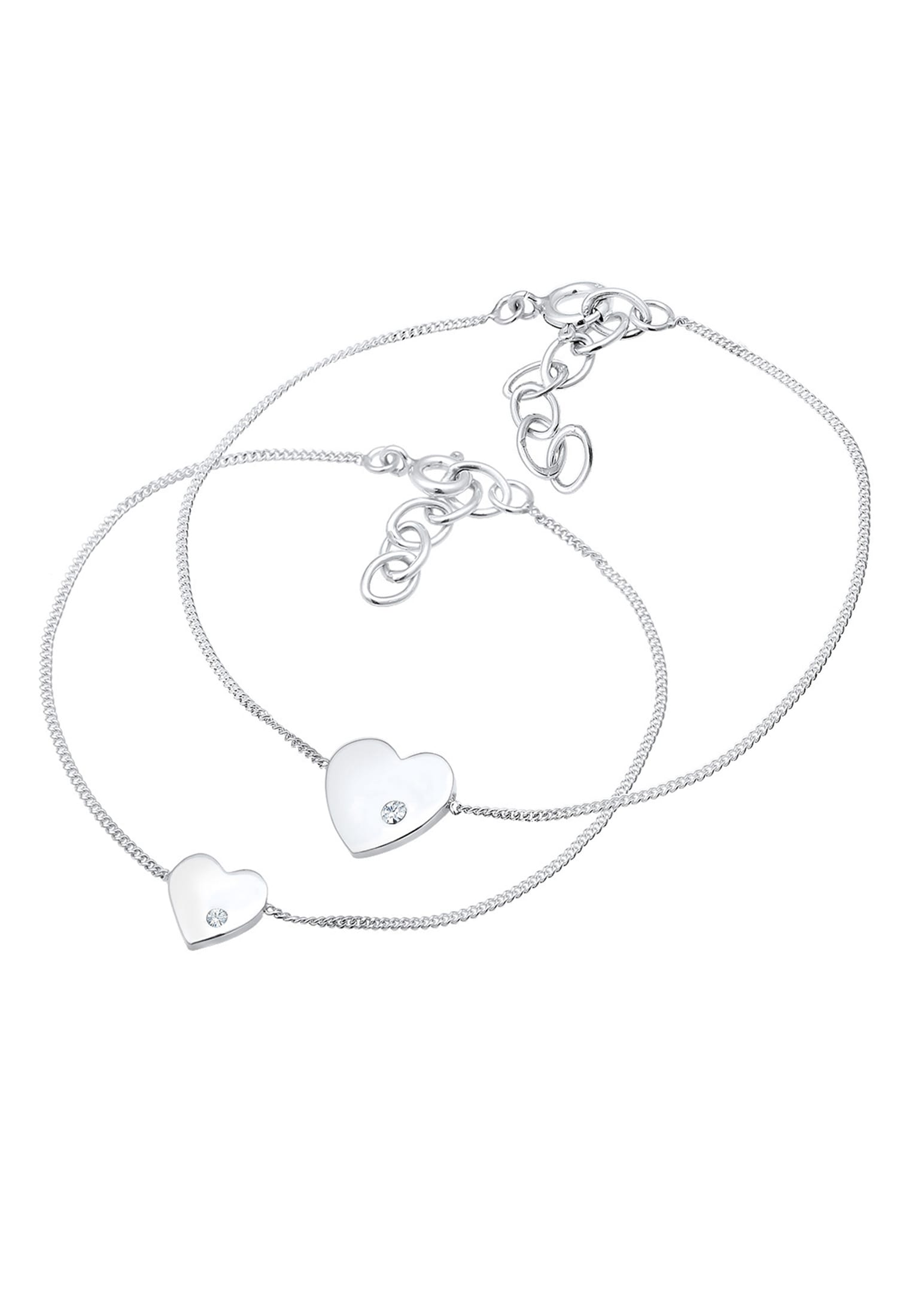 Elli Armketten Set »Armband Herz 925 Silber, mit Kristallen von Swarovski®«