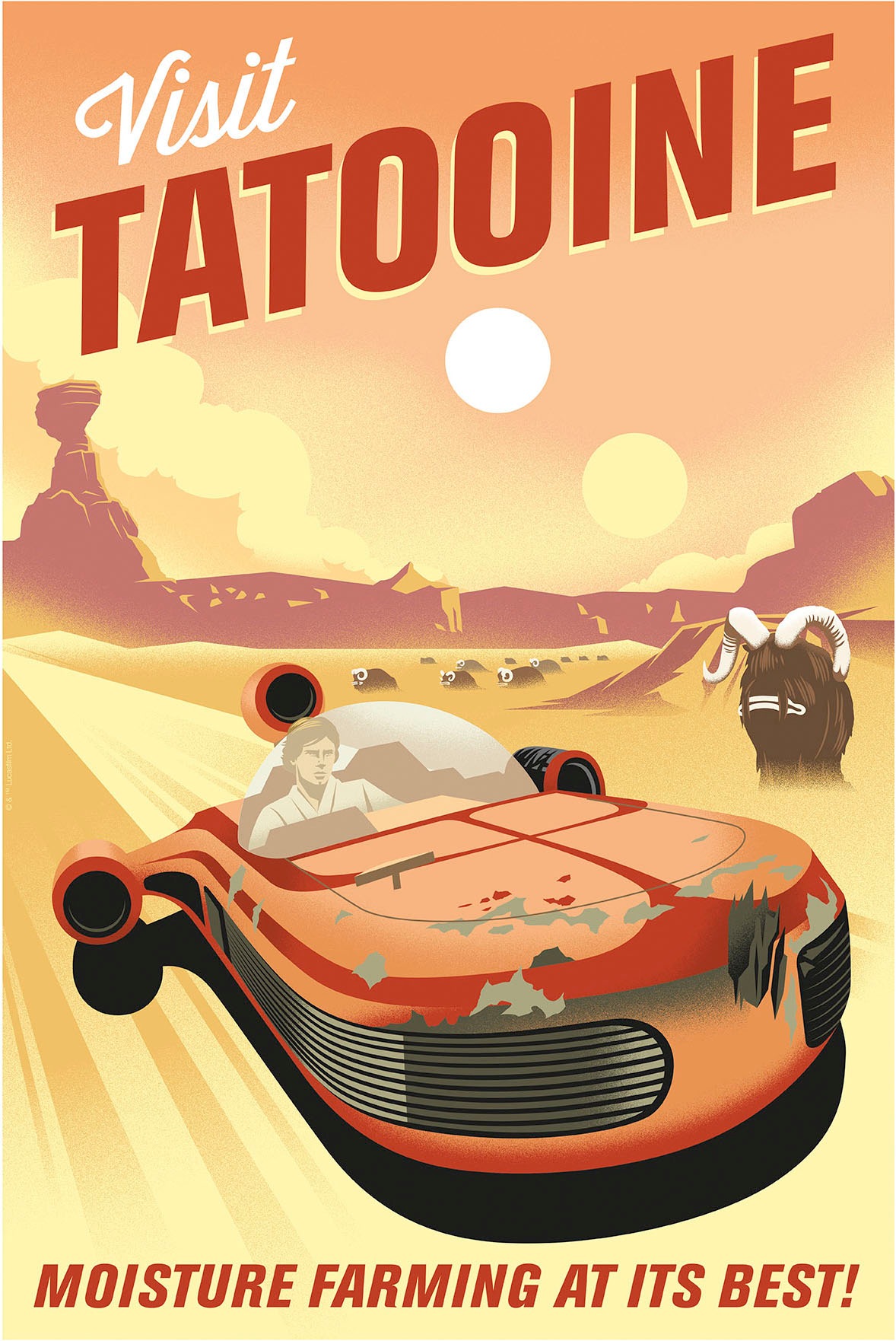 Komar Wandbild »Star Wars Visit Tatooine!«, Disney, (Set, 1 St.), 30 x 40 cm (Breite x Höhe) - Kinderzimmer, Dekoration