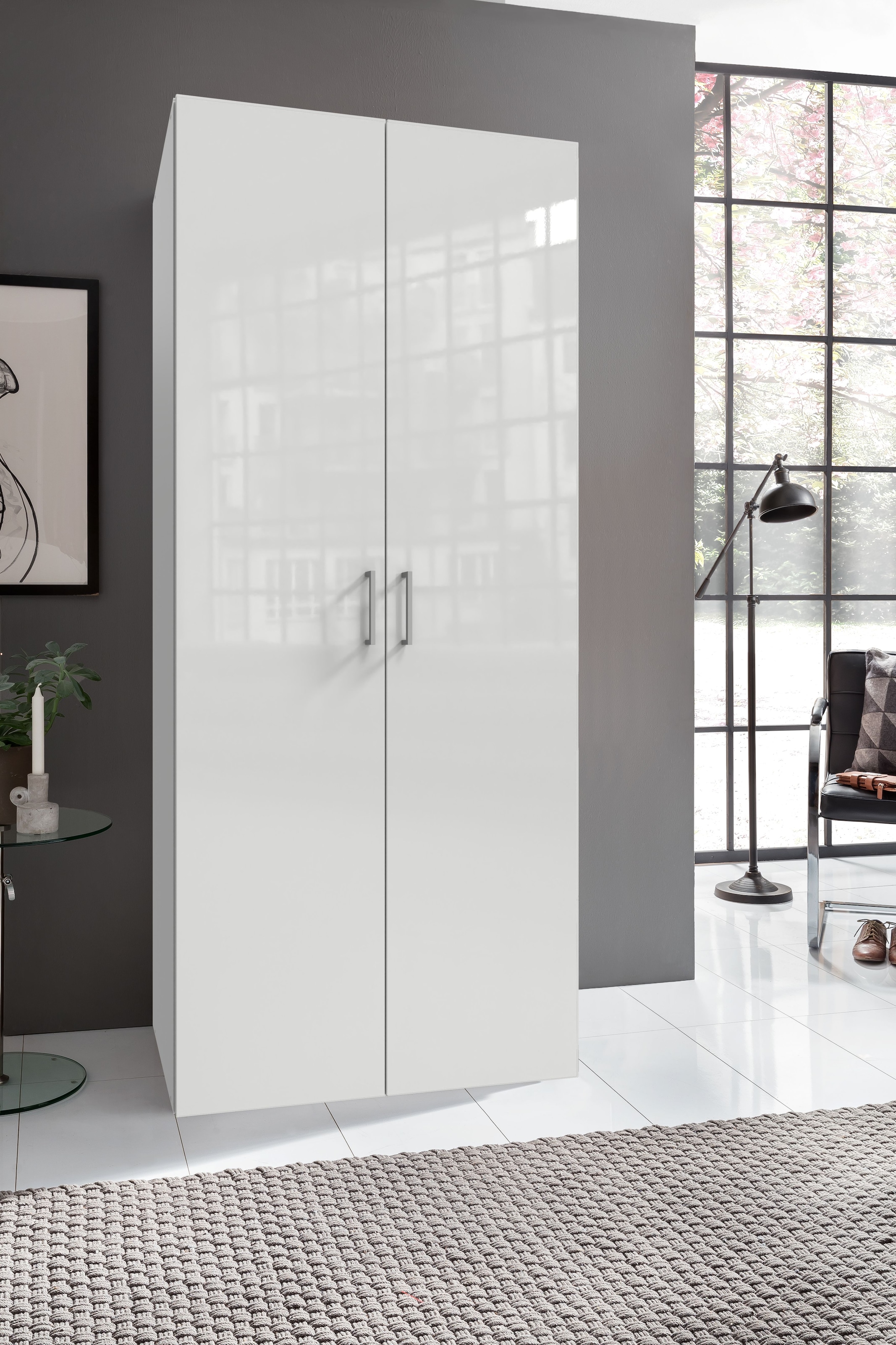 Wimex Kleiderschrank »Mugano,in 8 Breiten,3 Höhen,2 Tiefen, viele Farben, Made in Germany«, (in Basic oder Premium Ausstattung mit 2 weiteren Einlegeböden), mit langen oder kurzen Griffen aus Metall, mit oder ohne Spiegel
