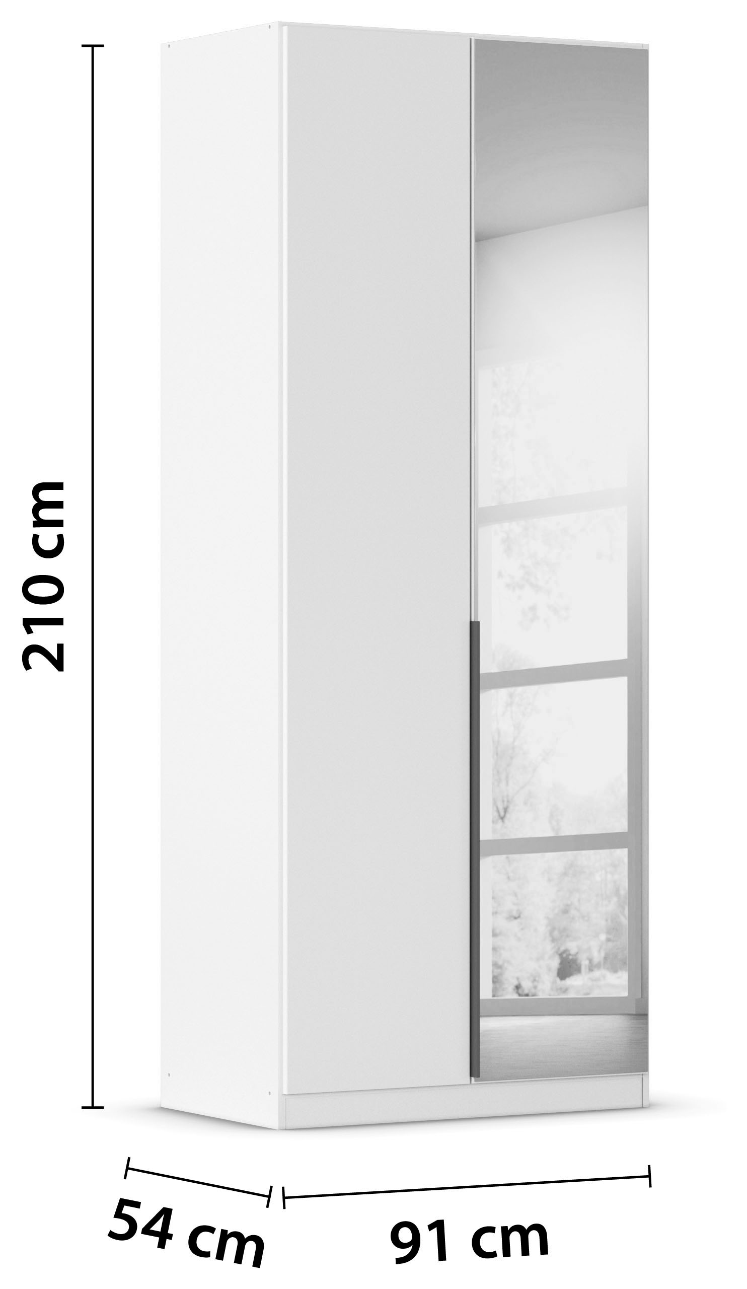 rauch Drehtürenschrank »Kleiderschrank Schrank Garderobe AGORDO mit Dekor- oder Hochglanzfront«, (in zwei Griff-Farben), durchdachte Innenausstattung, in 6 Breiten und 2 Höhen MADE IN GERMANY