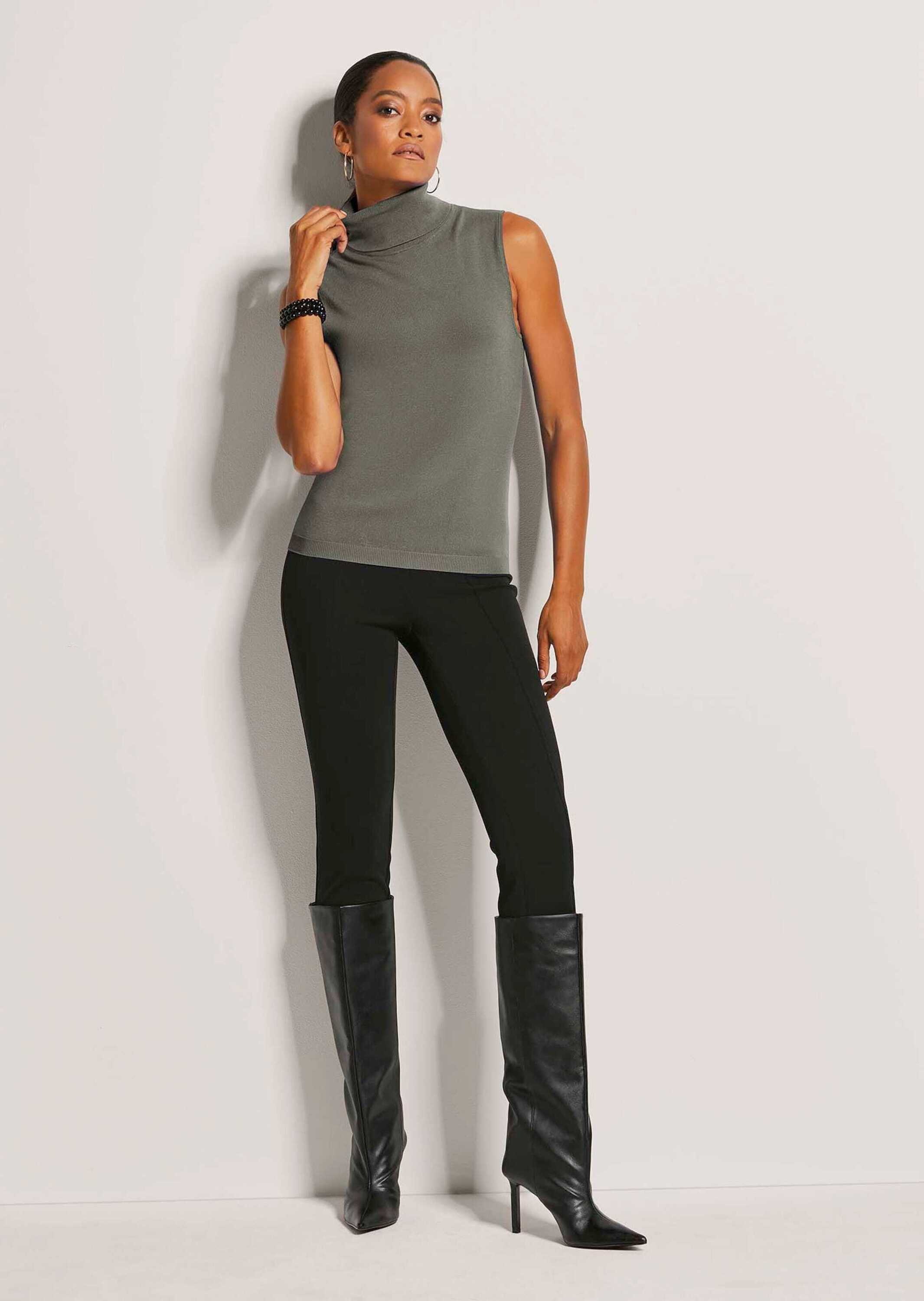 MADELEINE Longpullover »Pullover Ärmelloser Rollkragenpullover«