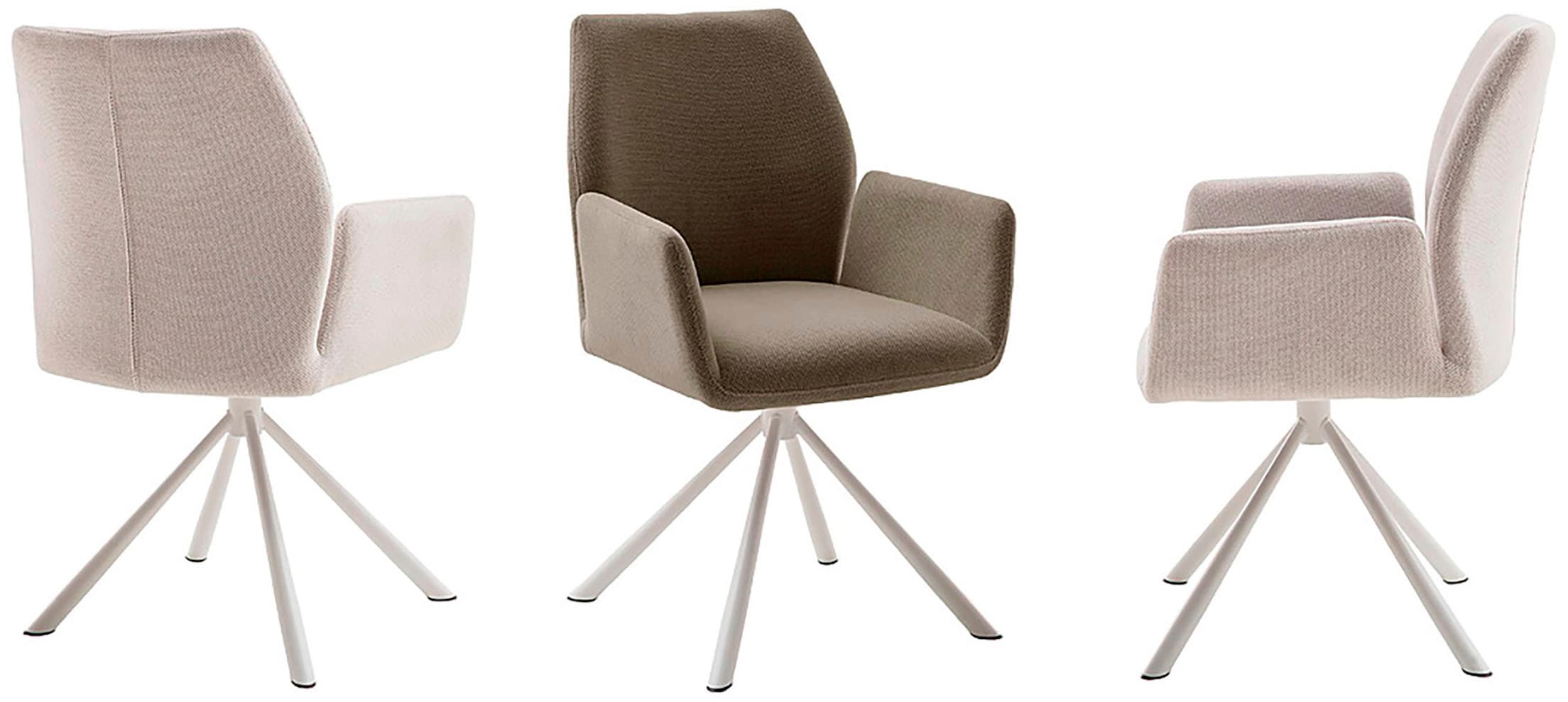 MCA furniture 4-Fußstuhl »BEVERLY«, (Set), 2 St., Chenilleoptik, Esszimmerstuhl,Chenilleoptik,360°drehbar,Sitzhöhe 49cm,belastbar 120kg