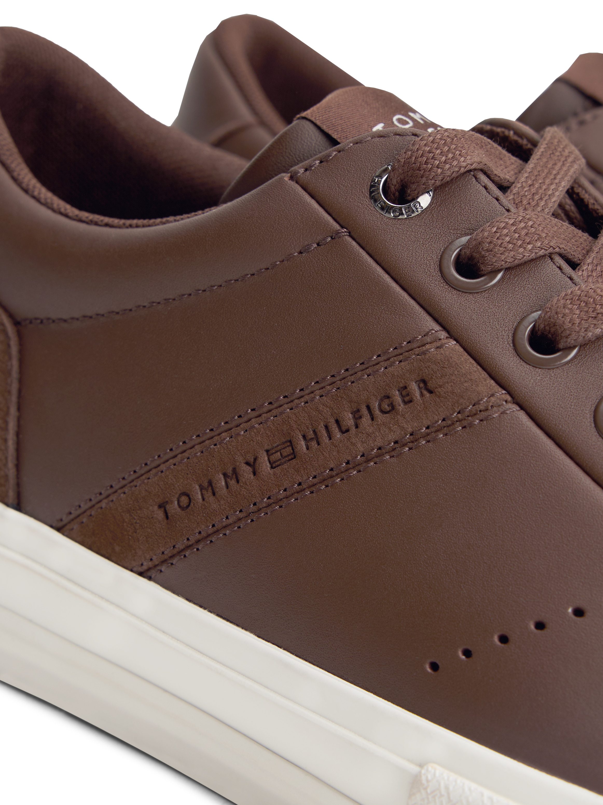 Tommy Hilfiger Sneaker »TH HI VULC LTH STREET«, Freizeitschuh, Halbschuh, Schnürer mit weich gepolstertem Schaftrand