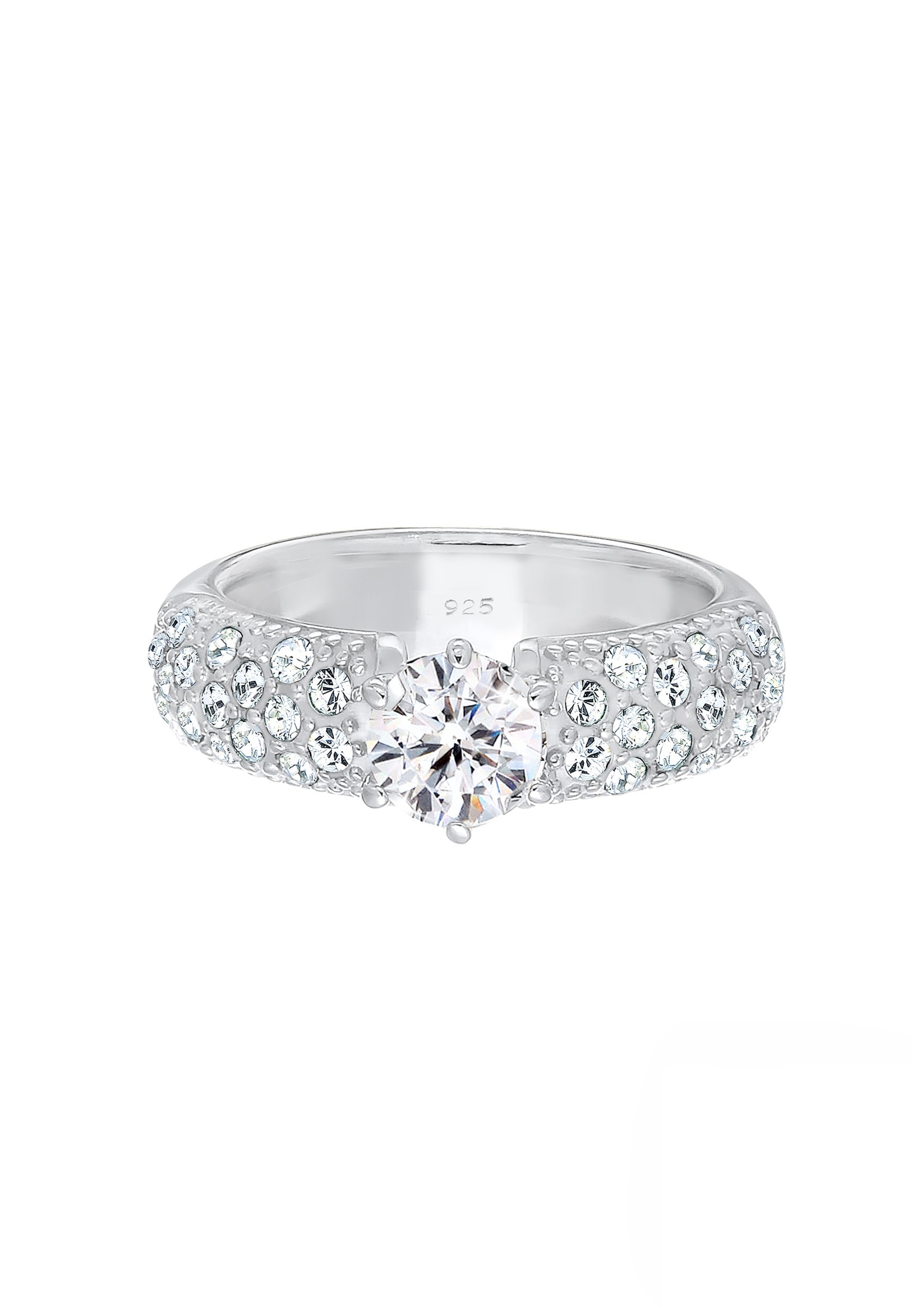 Elli Premium Verlobungsring »Ring Glas Kristalle Weiß 925 Sterling Silver«