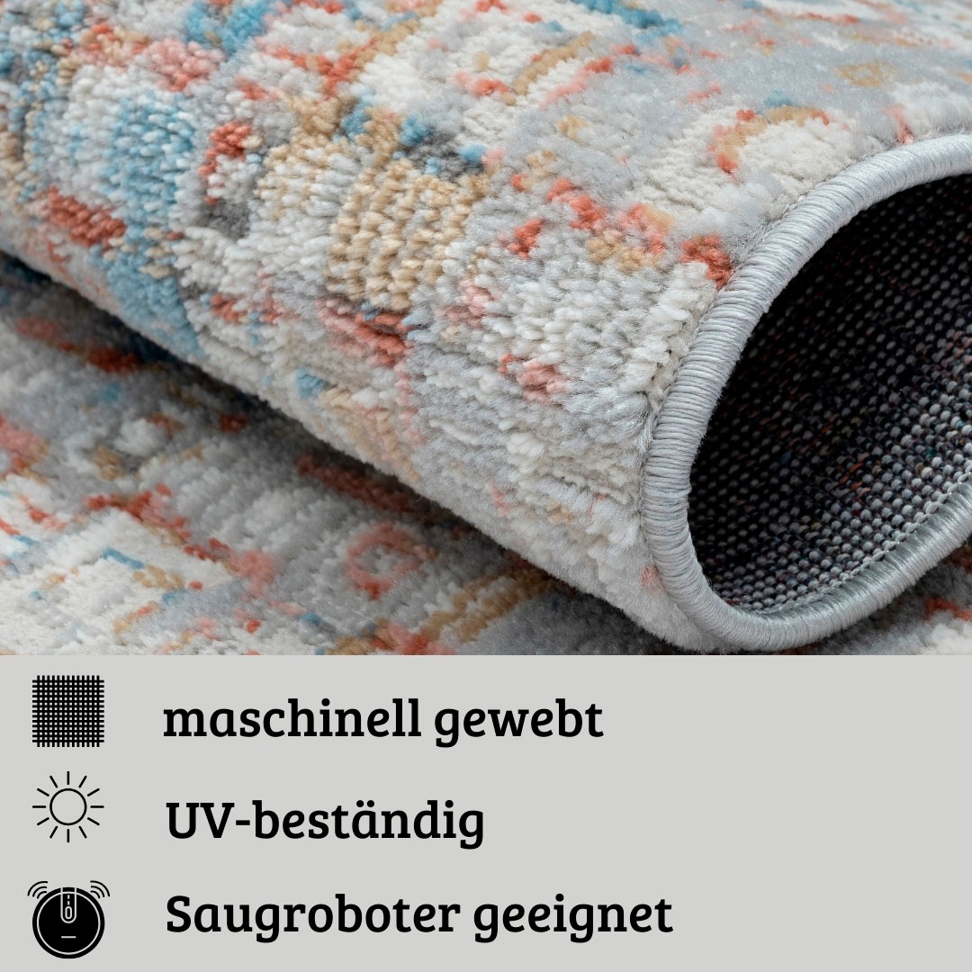 my home Teppich »Myrah«, rechteckig, 8 mm Höhe, Kurzflor, modernes Design, pflegeleicht, Wohnzimmer
