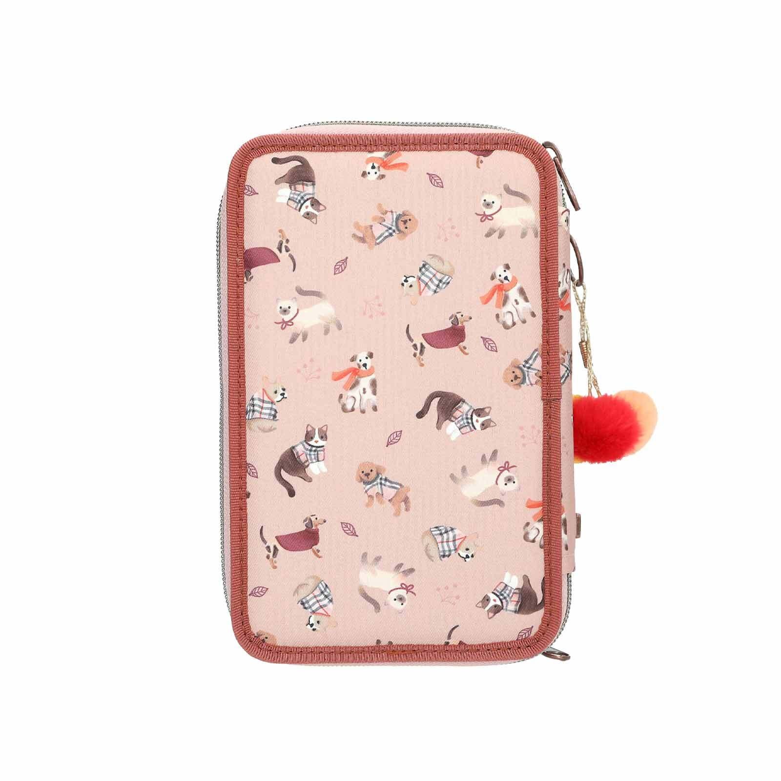 Depesche Buntstift »3-Fach Federtasche FUR-EVER FRIENDS TOPModel 7,5 x 13 x 20 cm rosa«