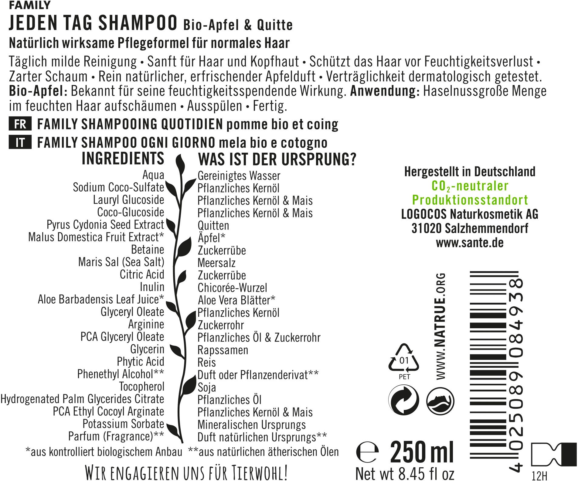 Jeden bestellen »FAMILY Haarshampoo SANTE OTTO Tag Shampoo« bei