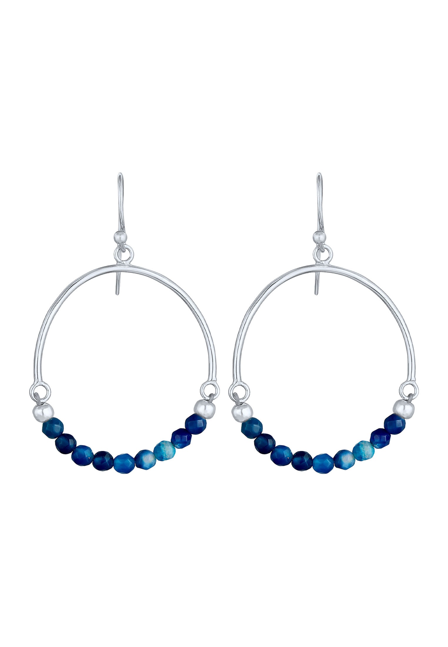 Elli Paar Ohrhänger »Ohrringe Edelstein Achat Beads Rund Boho Hippie 925 Silber«