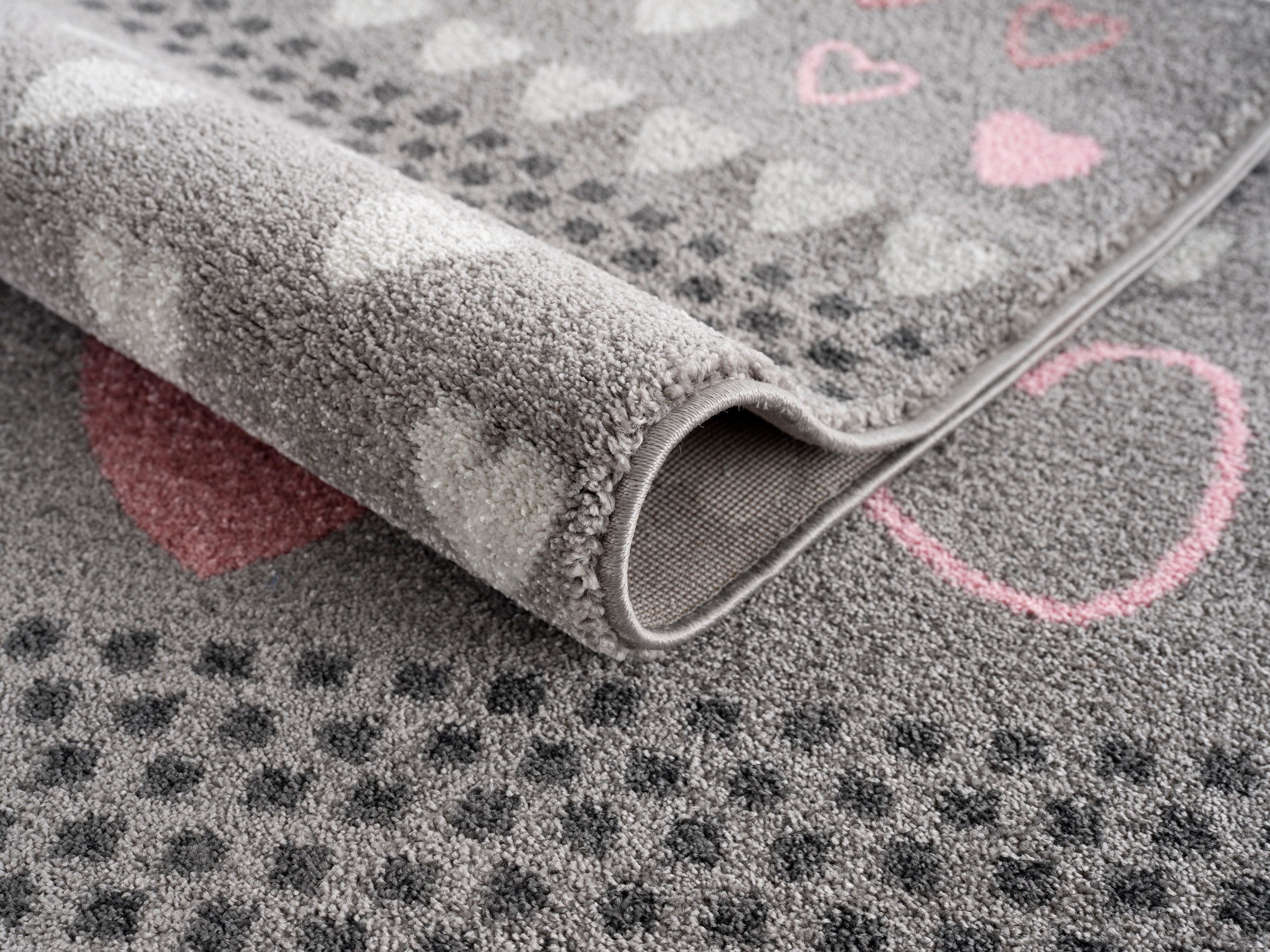 Herzen rechteckig, Haptik, kaufen bei Lüttenhütt OTTO Design weiche Kinderteppich, mit Kurzflor-Teppich,