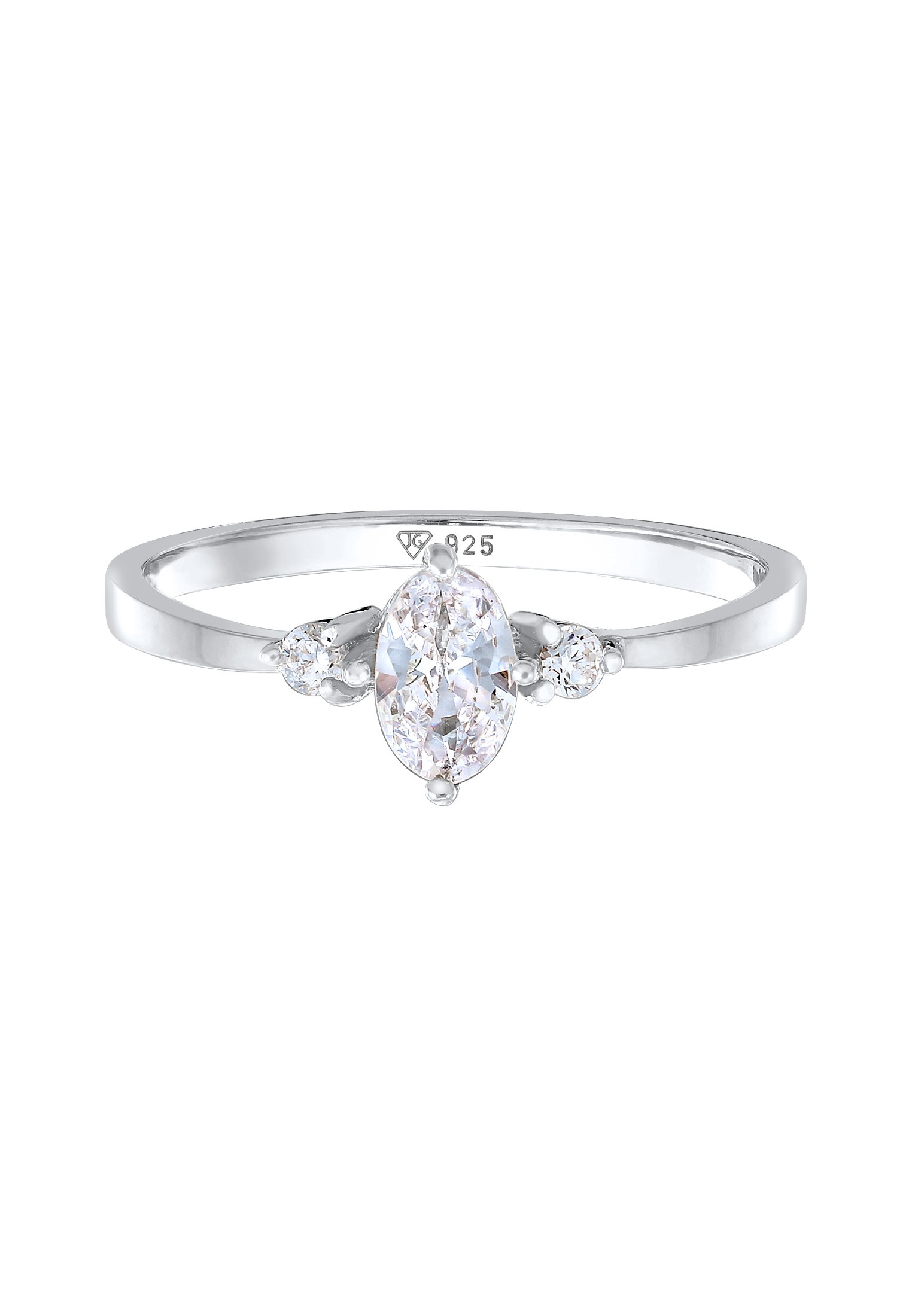 Elli Silberring »Ring Zirkonia Oval Verlobung 925 Silber«