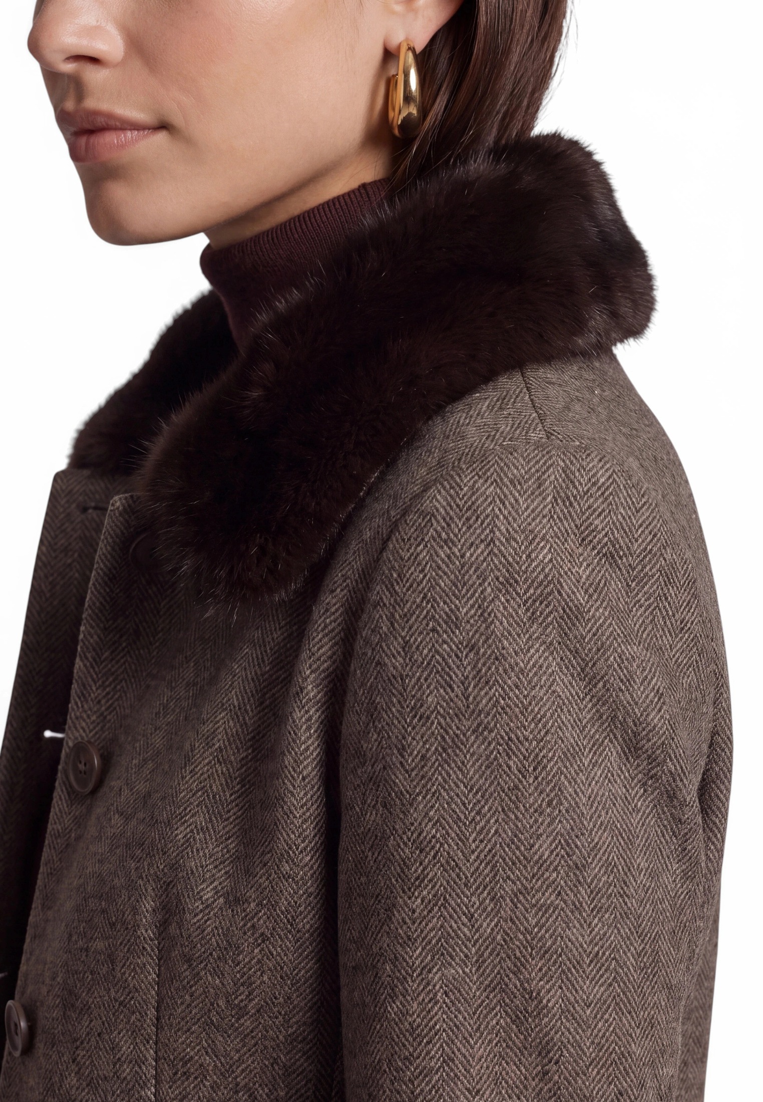 Zero Jackenblazer »Casual-Jacke mit Kunstfellkragen«
