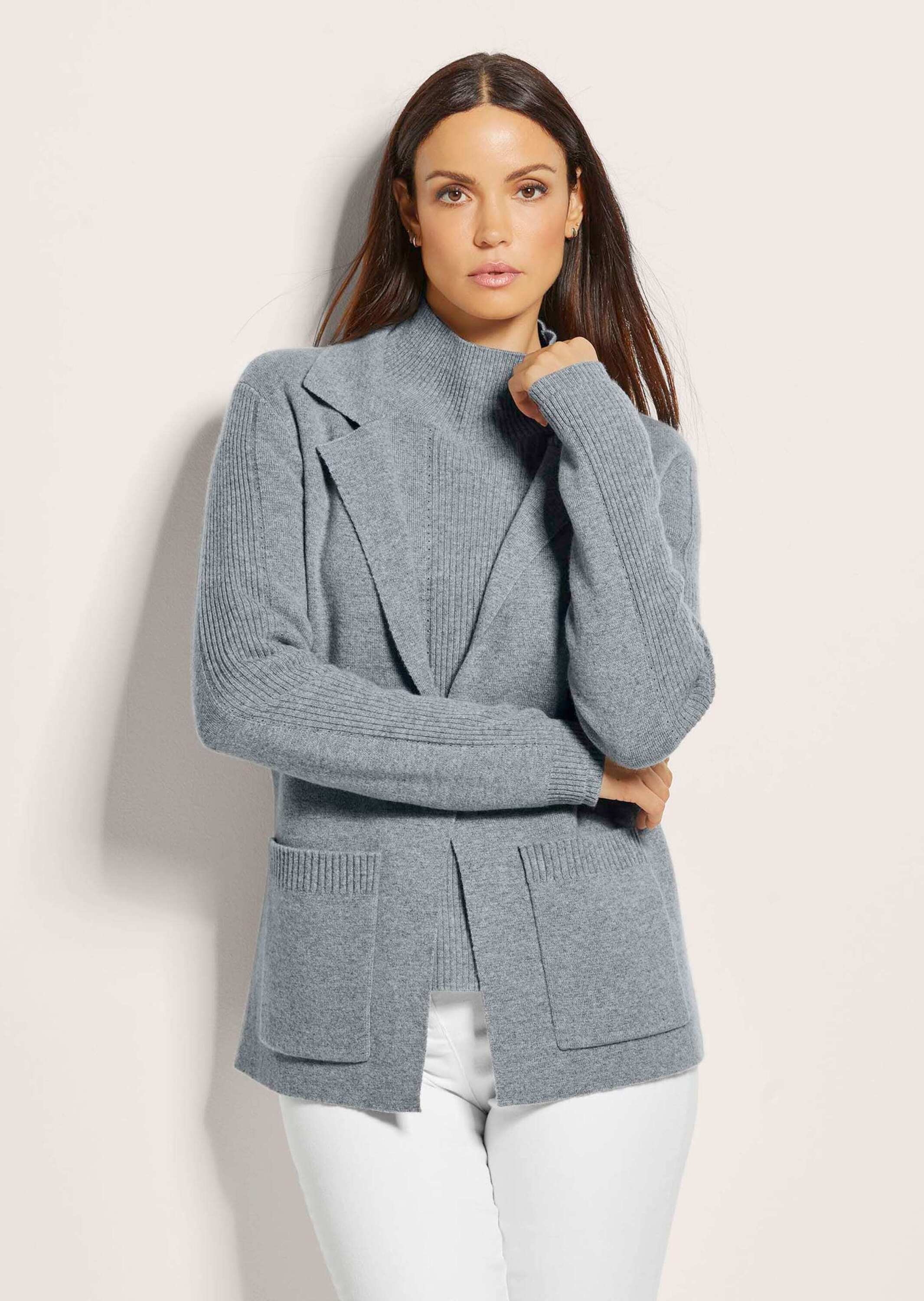 MADELEINE Strickjacke »Strickblazer Strickjacke aus Merinowolle und Kaschmir«