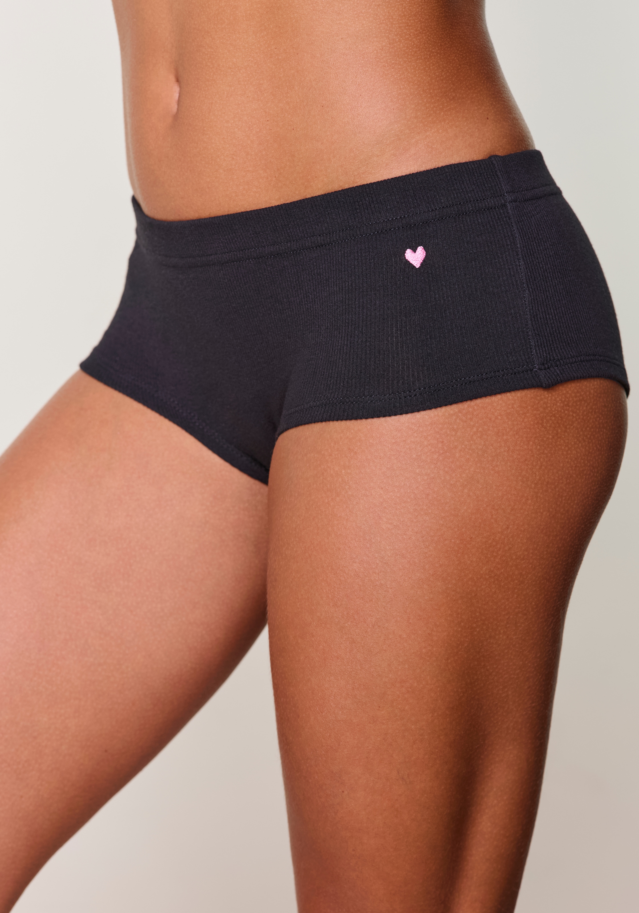 LASCANA Hüftpanty 3er Pack,  in elastischer Rippen-Qualität