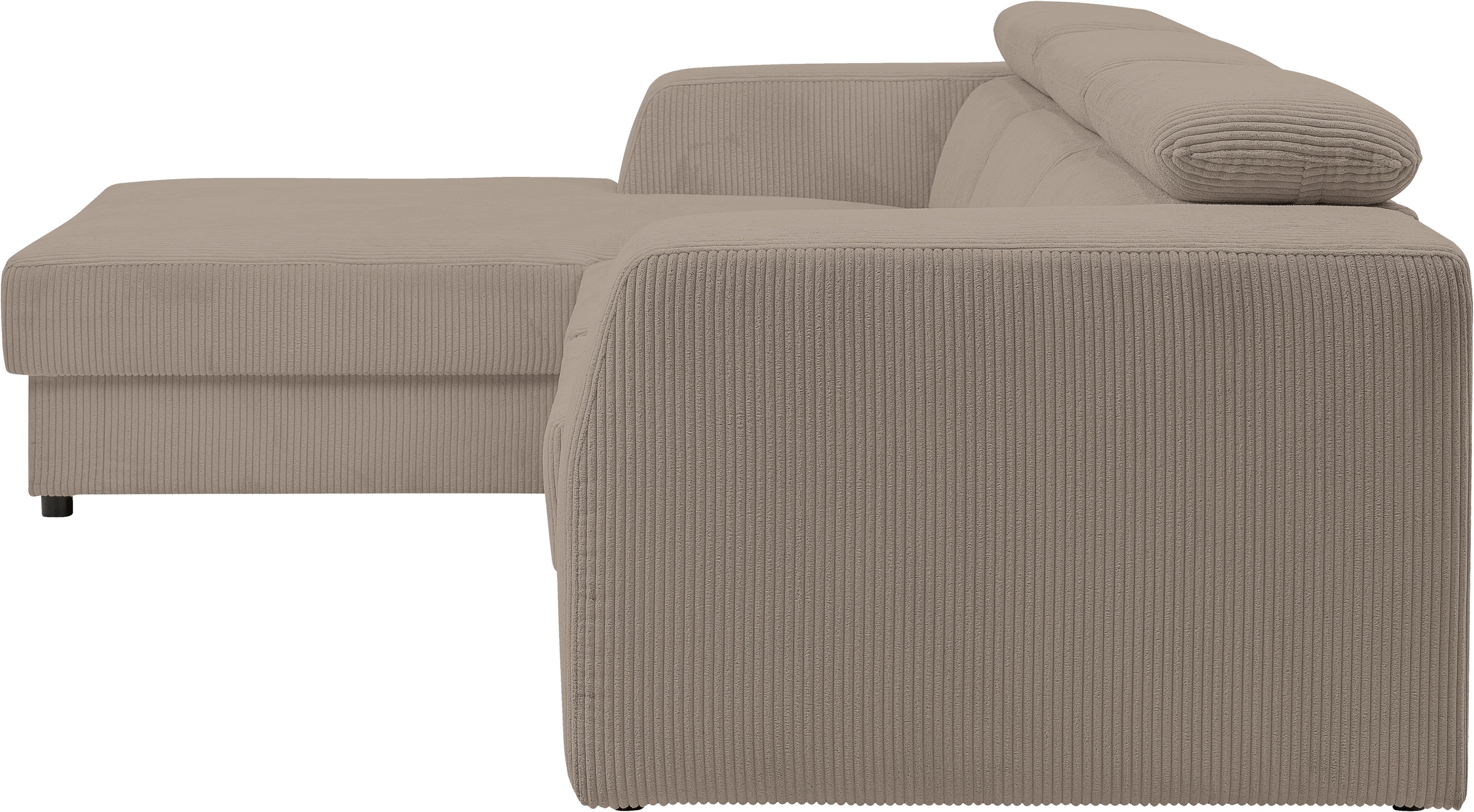 WERK2 Ecksofa »Cherry, modernes Sofa mit Komfortfunktionen, Breite 270cm, L-Form,«, bequem, mit verstellbaren Kopfteilen, Schlaffunktion und Bettkasten