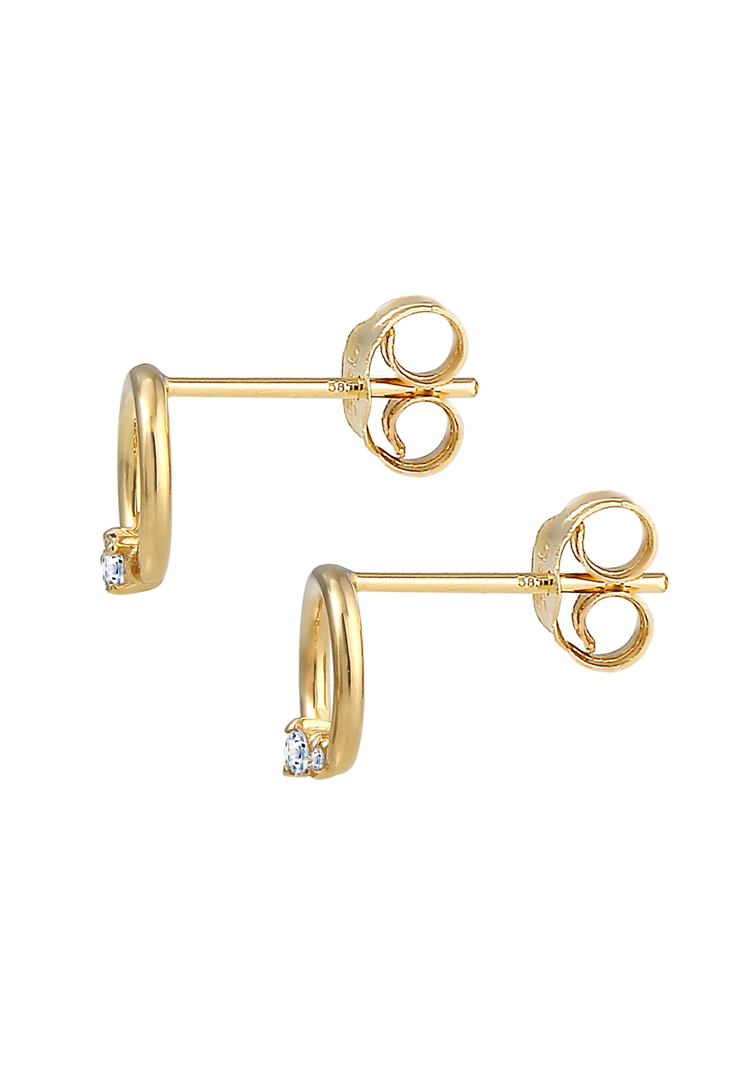 Elli DIAMONDS Paar Ohrstecker »Ohrringe Ohrstecker Kreis Diamant (0.04 ct) 585 Gelbgold«