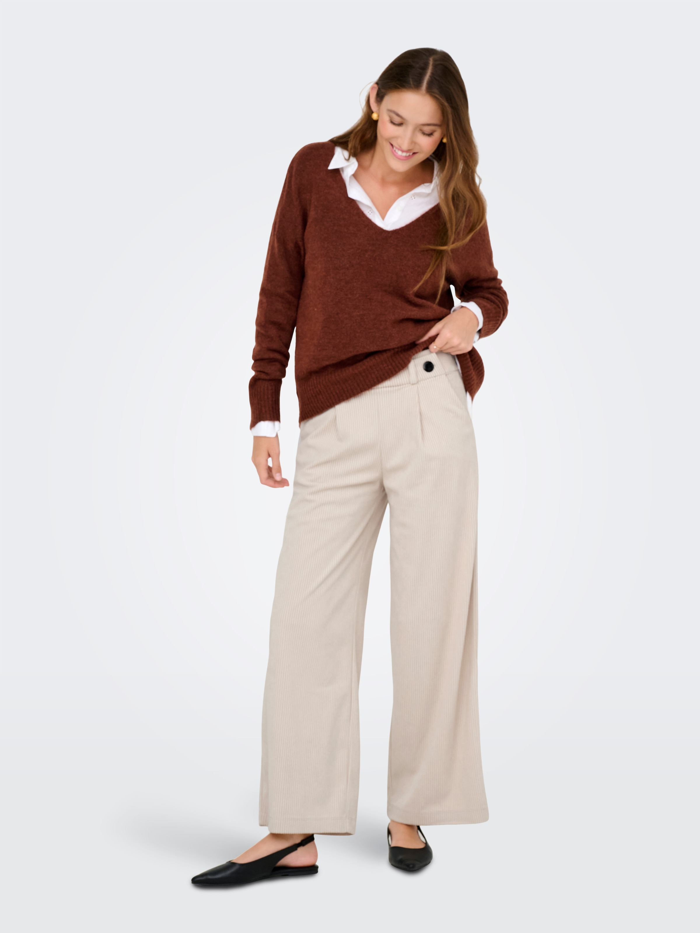 JDY Cordhose »JDYGEGGO CORD PANT JRS NOOS«  Polyester, loose fit