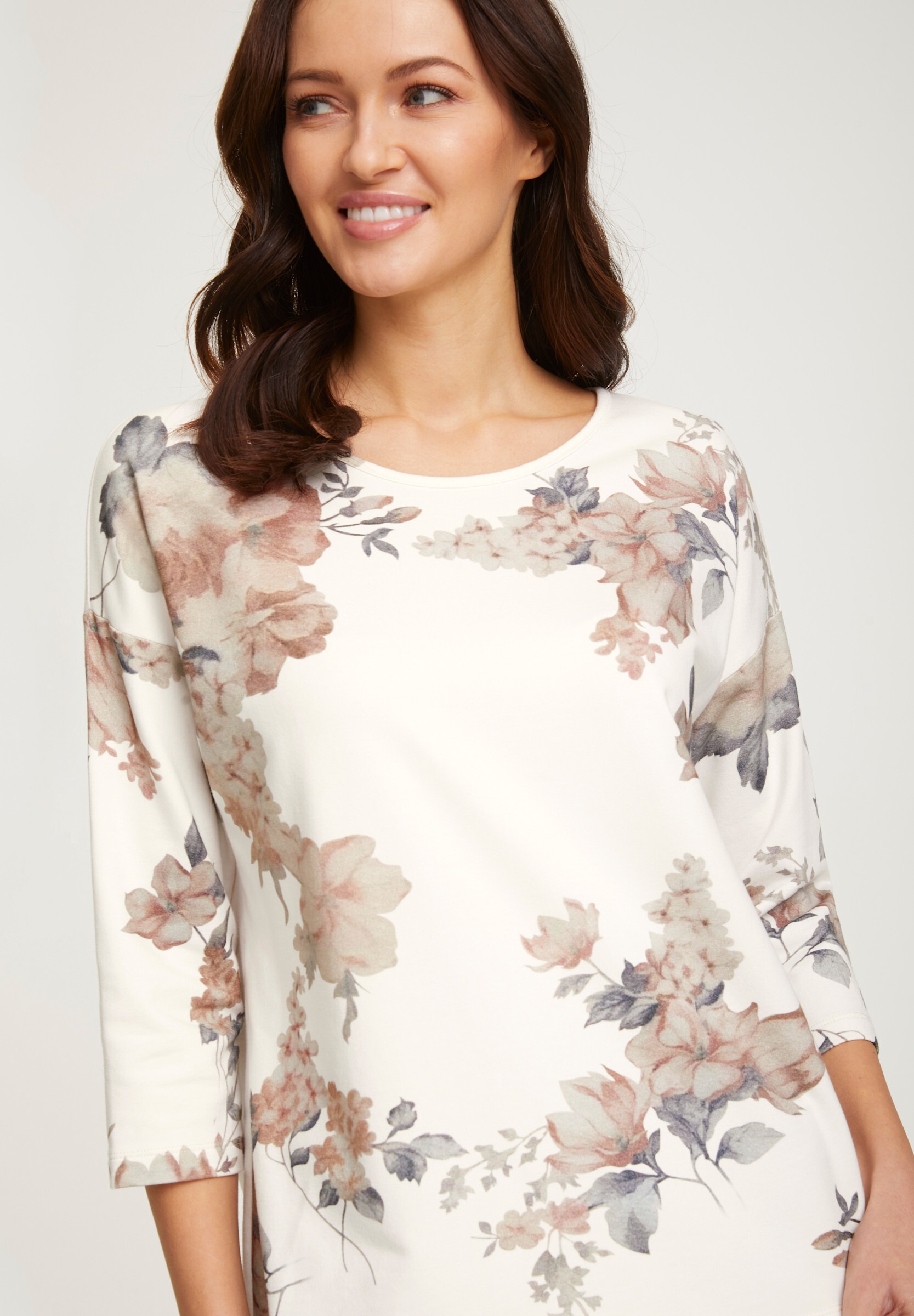 heine T-Shirt »Druck-Shirt 3/4-Arm-Shirt mit floralem Druck«