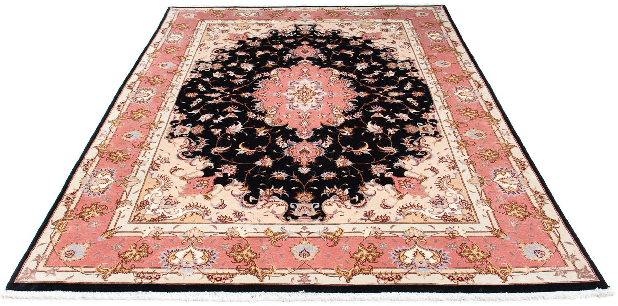 morgenland Orientteppich »Perser - Täbriz - Royal - 244 x 166 cm - dunkelblau«, rechteckig, 7 mm Höhe, Wohnzimmer, Handgeknüpft, Einzelstück mit Zertifikat