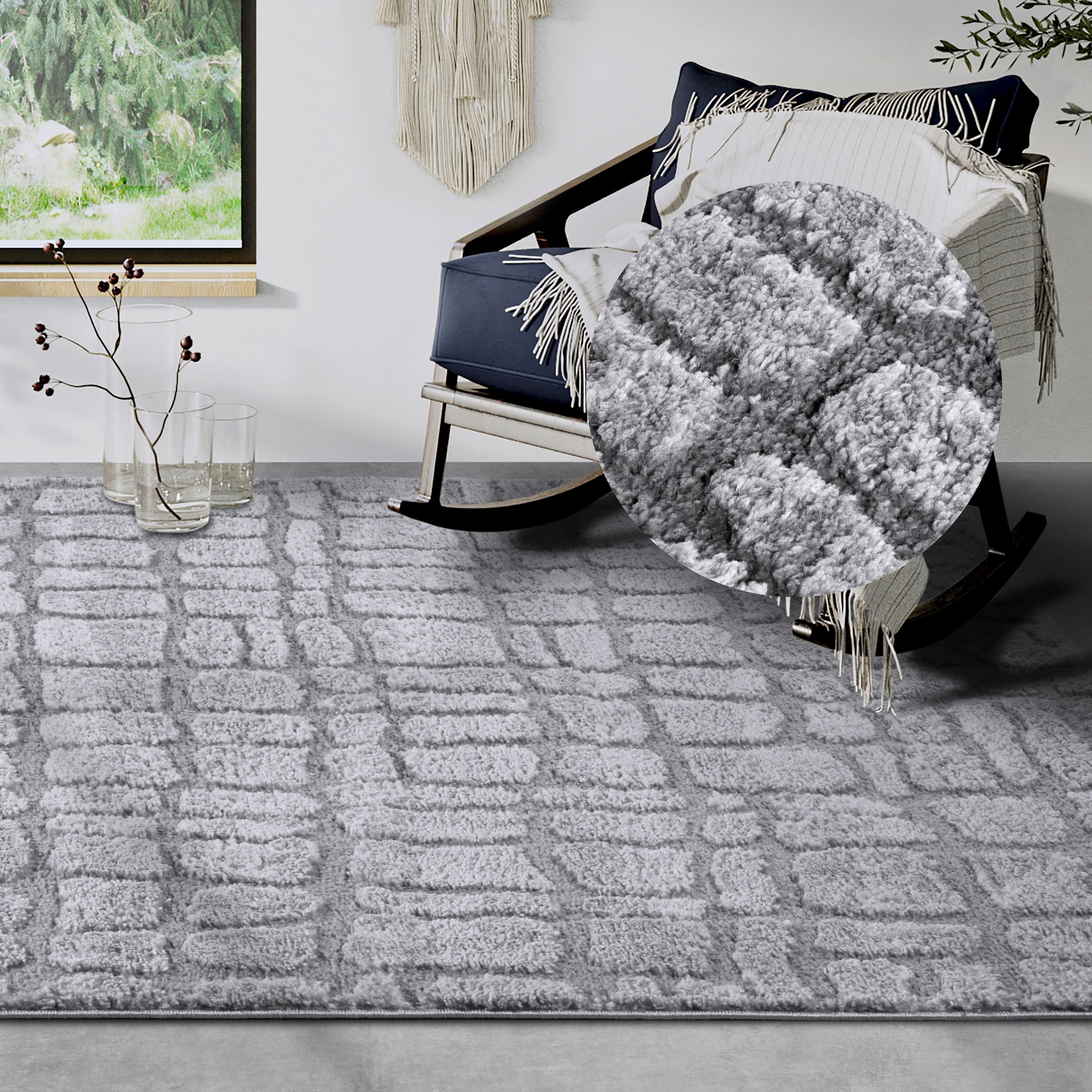ELLE DECORATION Designteppich »Artistique«, rechteckig, 18 mm Höhe, Hochflor, Shaggy, Läufer, weich, Langflor, modern, Hoch Tief Effekt