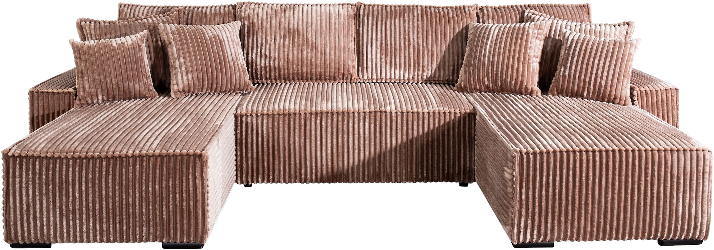 COLLECTION AB Wohnlandschaft »Manhattan U-Form, B: 313 cm, in Breit- oder Normalcord« Schlaffunktion, Bettkasten & Zierkissen, Federkern