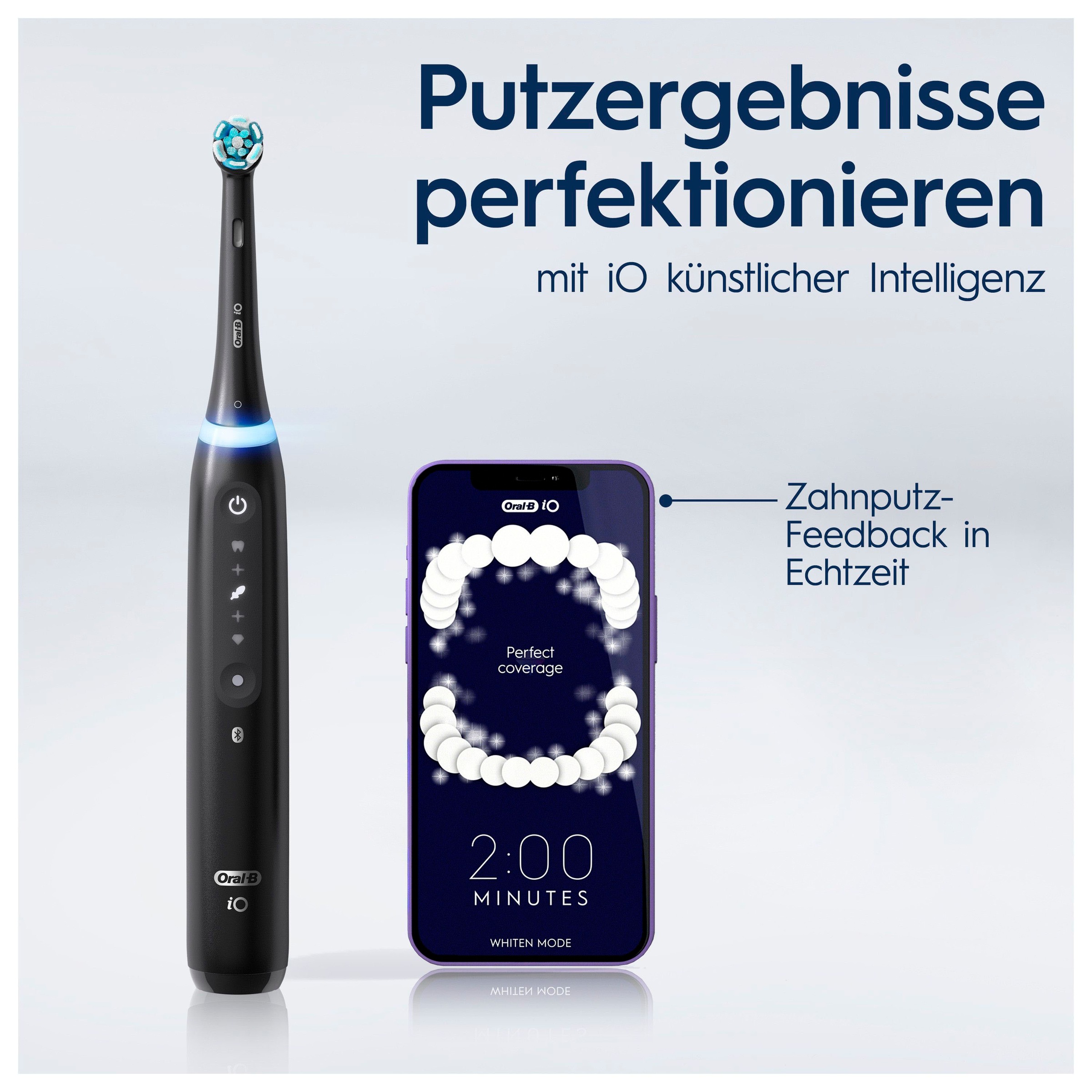 Oral-B Elektrische Zahnbürste »iO 5«, 1 St. Aufsteckbürsten, mit Magnet-Technologie, LED-Anzeige, 5 Putzmodi, Reiseetui