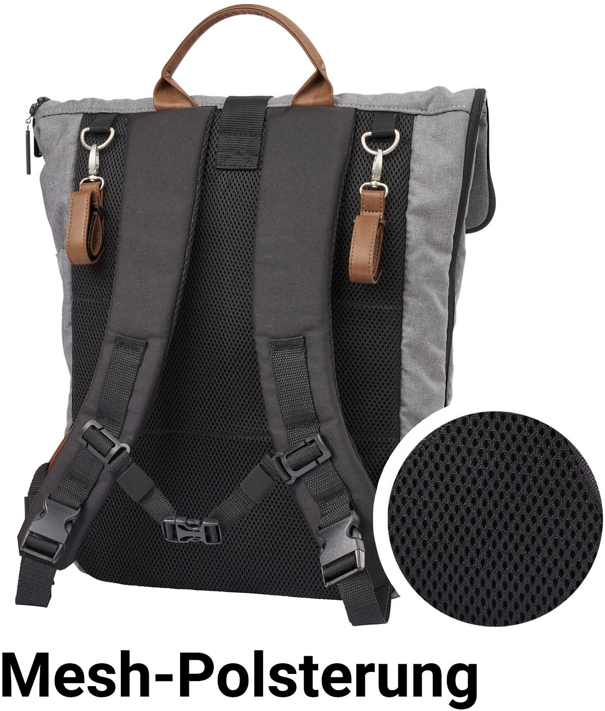 Gesslein Wickelrucksack »N°6, schwarz-kupfer«, Made in Germany