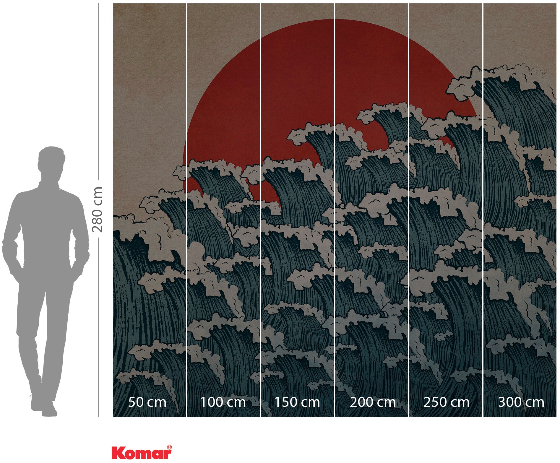 Komar Vliestapete »Digitaldruck Vlies -  Nami - Größe 300 x 280 cm« bedruckt glatt Wohnzimmer, Schlafzimmer