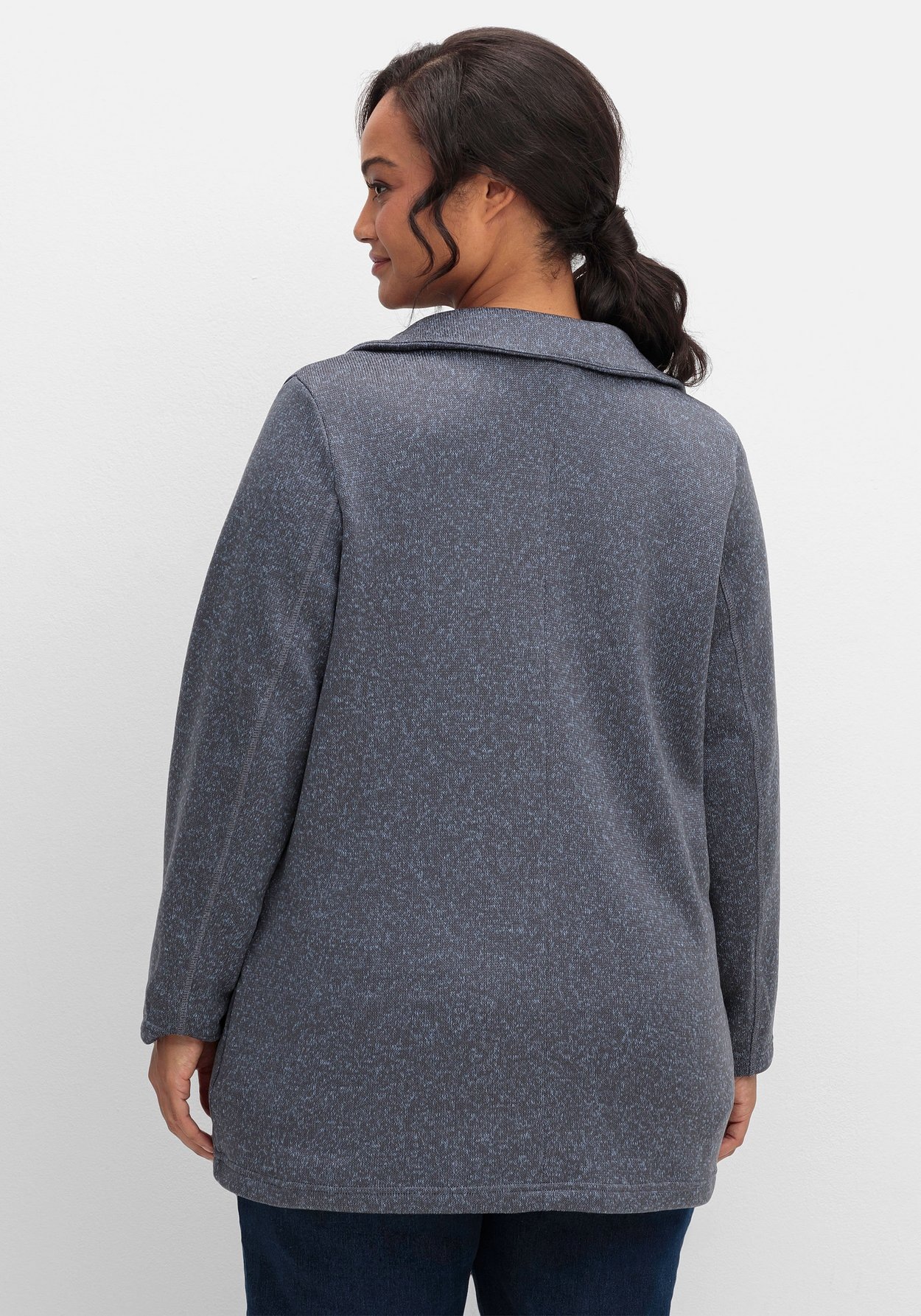 Sheego Fleecejacke »Jacke aus meliertem Strickfleece«