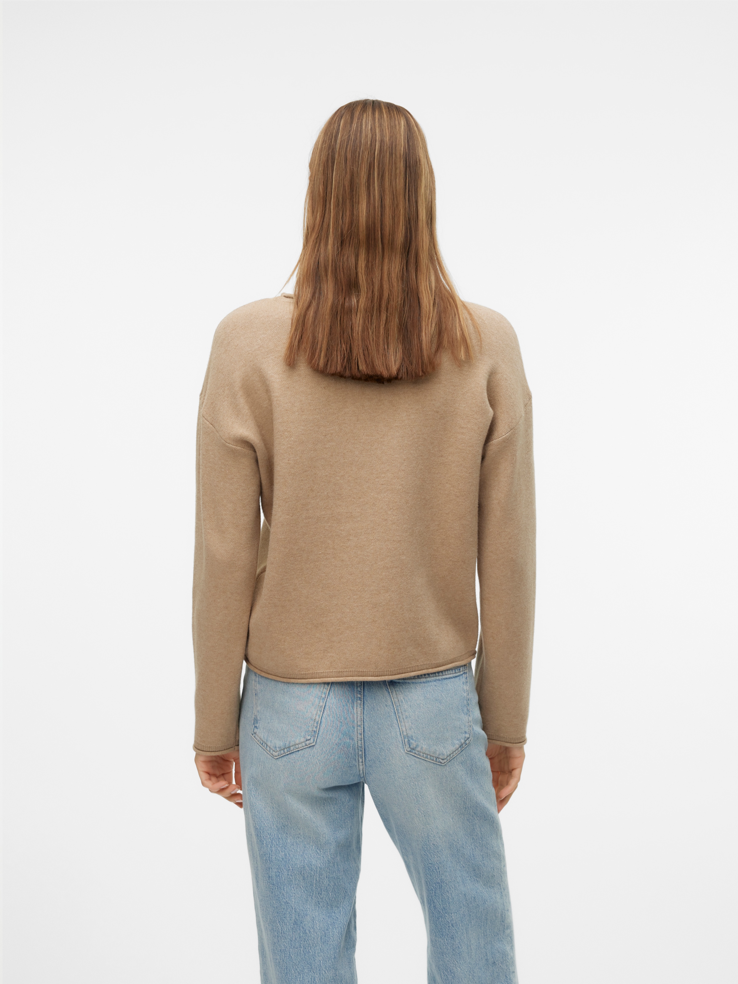 Vero Moda Strickpullover »VMGOLD ROLL LS O-NECK PULLOVER GA«