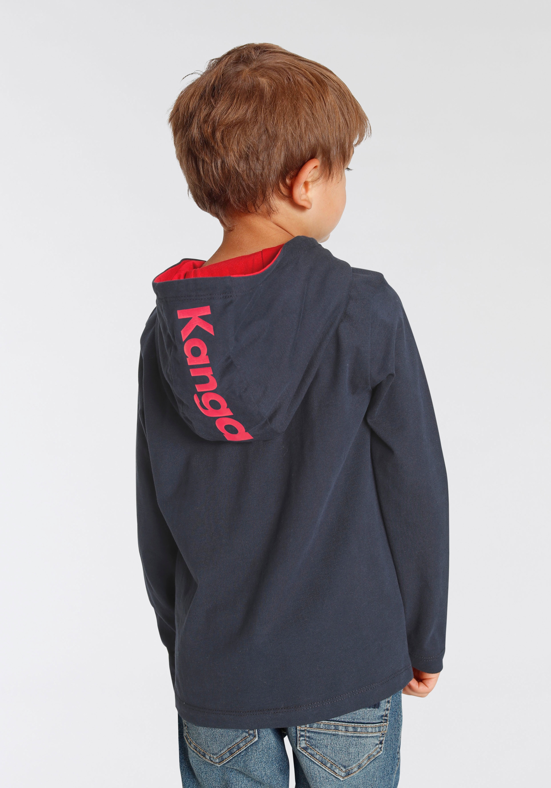 KangaROOS Kapuzenshirt »Kleine Jungen«, Langarm, Basic-Passform, bedruckt, aus 100% Baumwolle