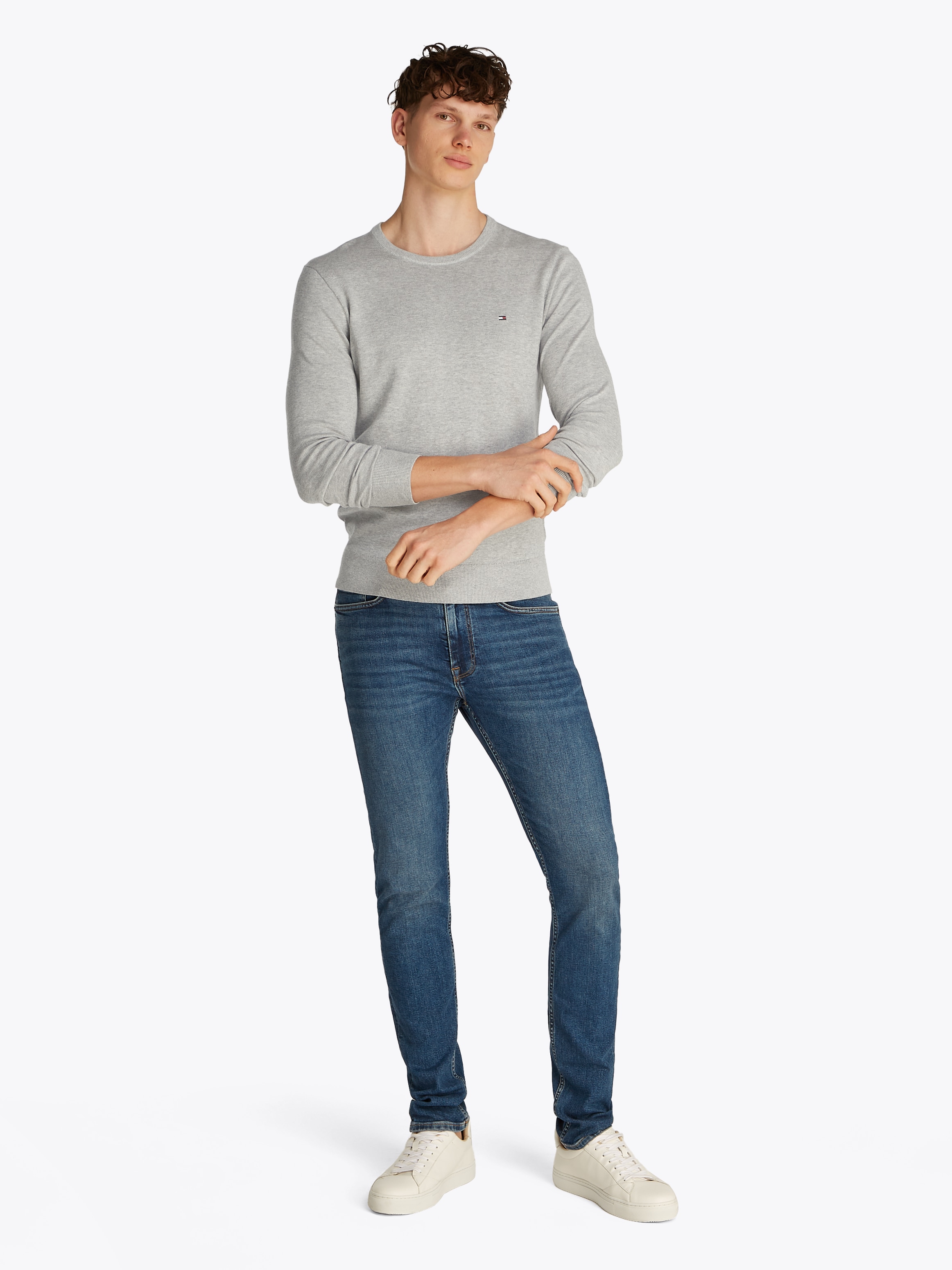 Tommy Hilfiger Rundhalspullover »ESSENTIAL COTTON« Crewneck Regular Fit Premium Mode