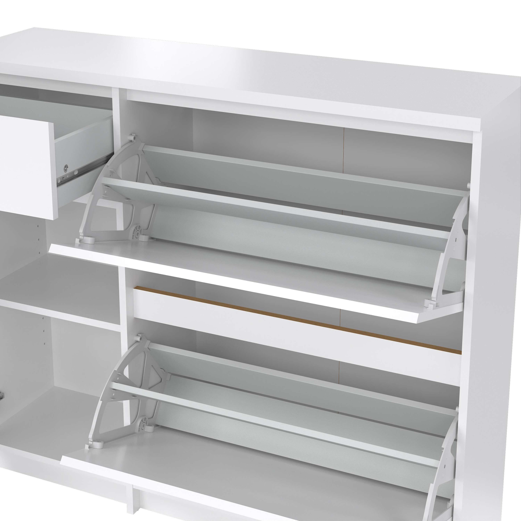 INOSIGN Schuhschrank »Naia Schuhaufbewahrung, Schuhkommode, Schuhregal, Garderobenschrank,«, mit 2 Klappen und 1 Tür und 1 Schublade, Breite 109 cm