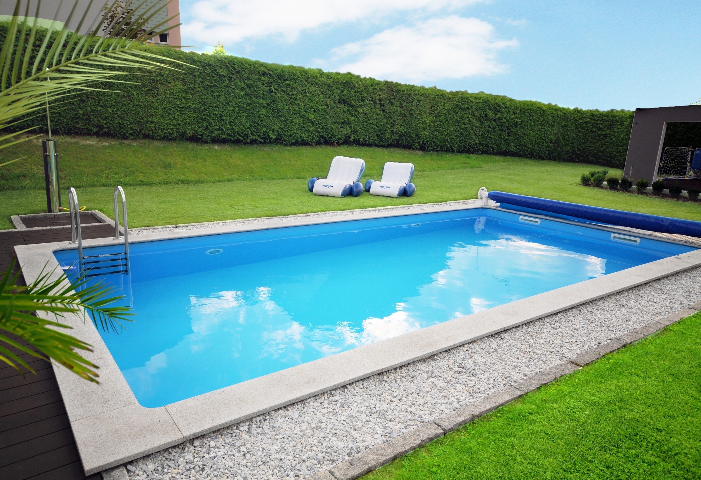 KWAD Rechteckpool »mit Edelstahlleiter«, (Set), 8x4, 7x3,5 oder 6x3m Höhe: 1,50m, mit Foliensack 0,6mm