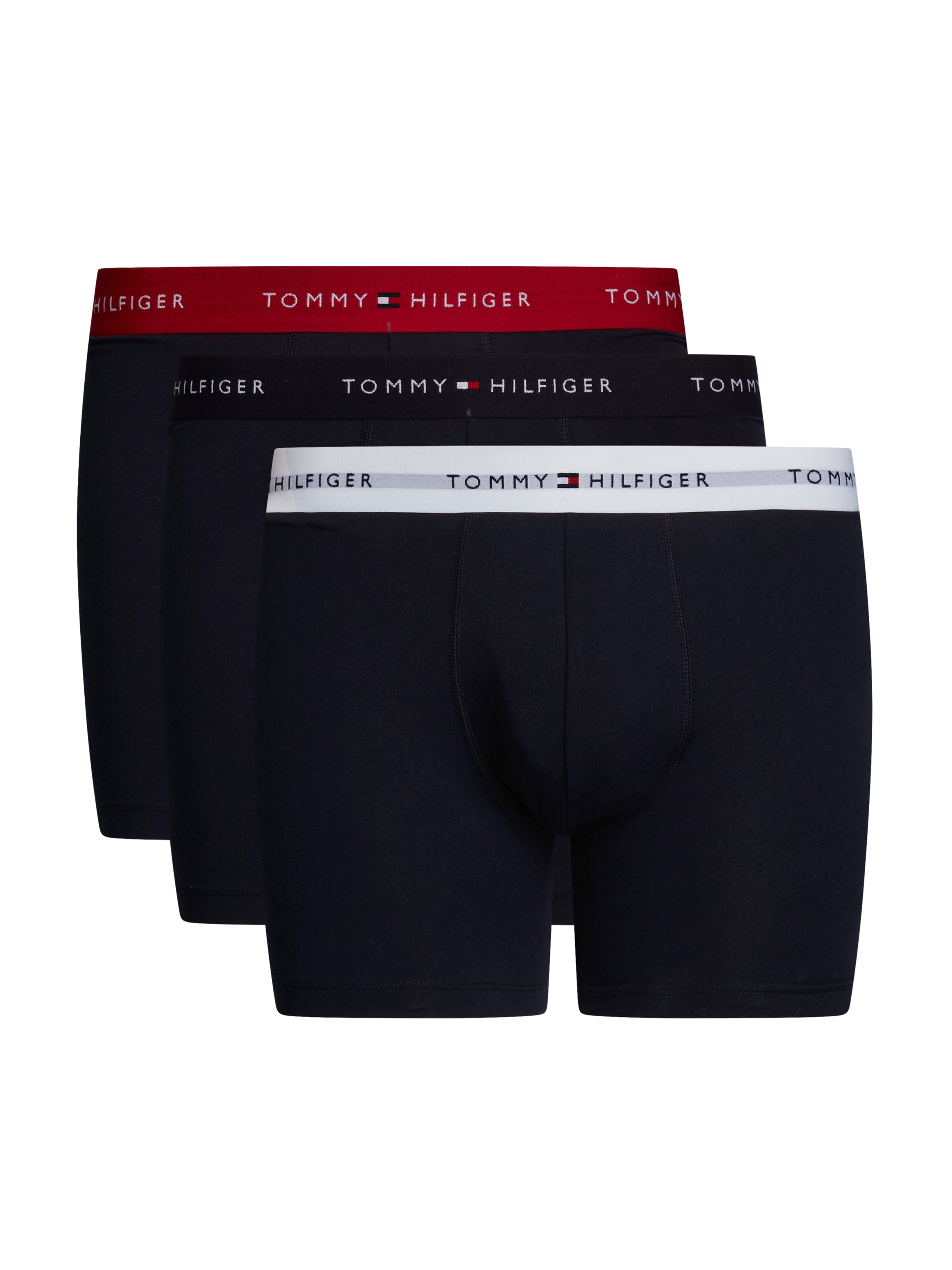 Tommy Hilfiger Underwear Boxershorts »3P BOXER BRIEF WB«, (Packung, 3 St., 3er-Pack), mit kontrastfarbenem Logobund