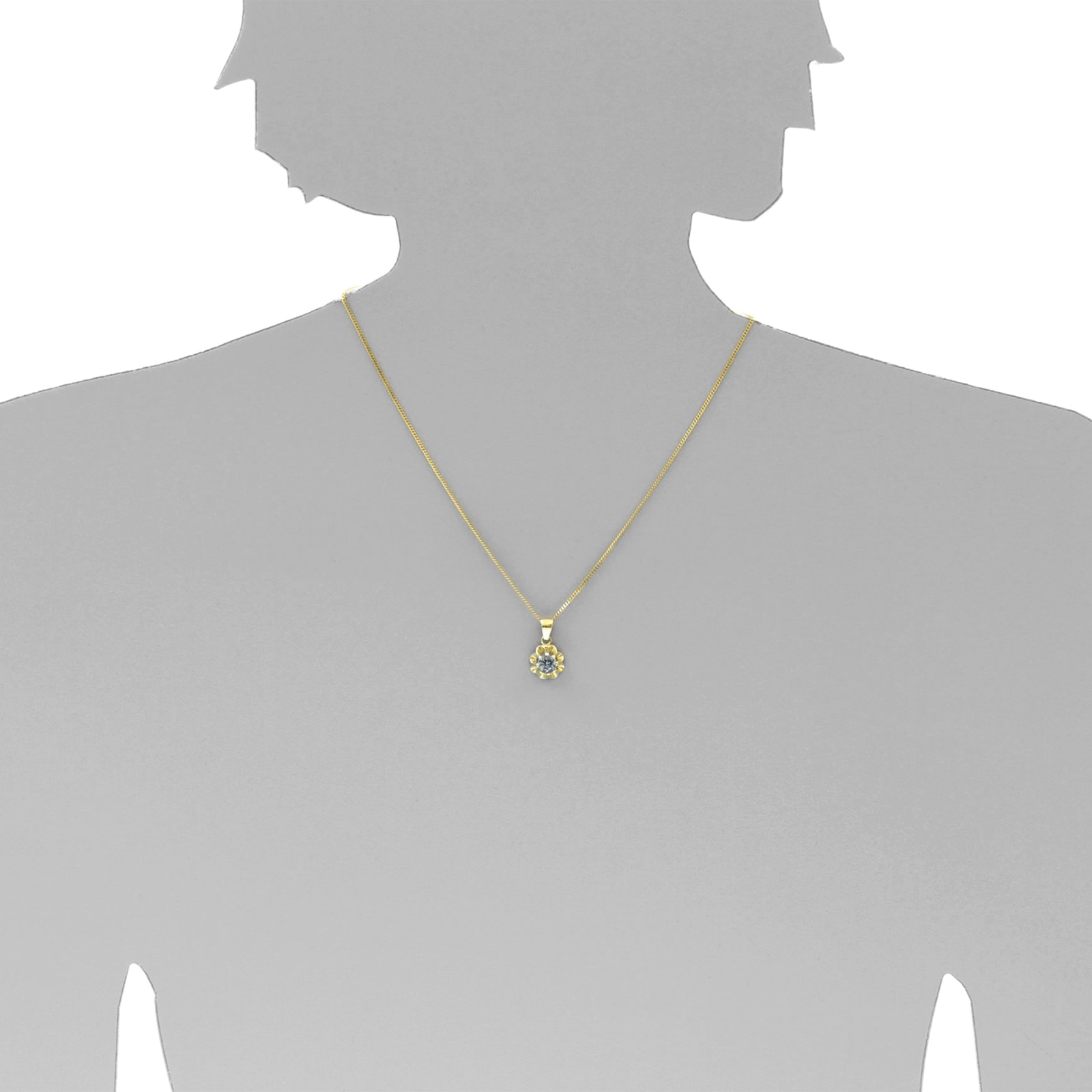 OSTSEE-SCHMUCK Kette und Anhänger Set »- Pia 6 mm - Gold 333/000 - sy. Aquamarin«