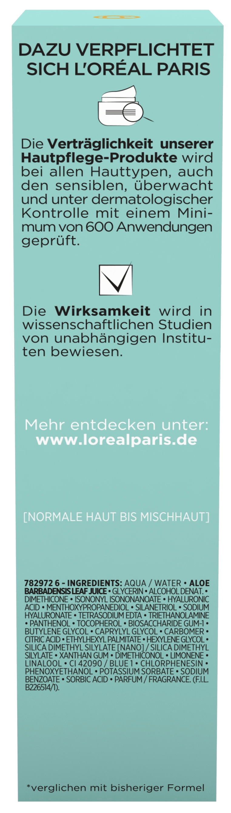 L'ORÉAL PARIS Gesichtsfluid »Hydra Genius Aloe Aqua« hochkonzentrierte Feuchtigkeit, zieht sofort ein, weichere Haut