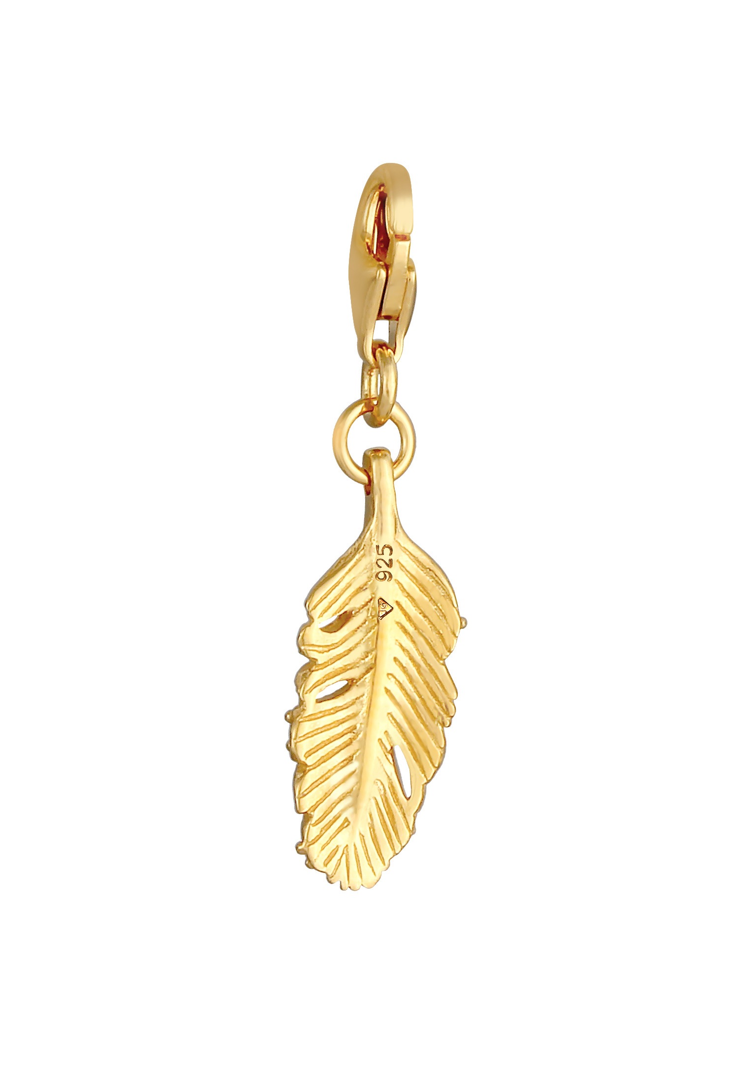 Nenalina Charm-Einhänger »Charm Feder Emaille Kristalle Boho 925 silber«