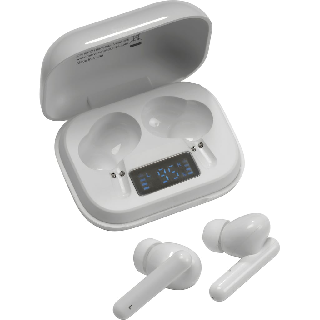 Denver In-Ear-Kopfhörer »TWE-38 Kabelloser-«, Bluetooth, Freisprechfunktion-integrierte Steuerung für Anrufe und Musik-LED Ladestandsanzeige-True Wireless