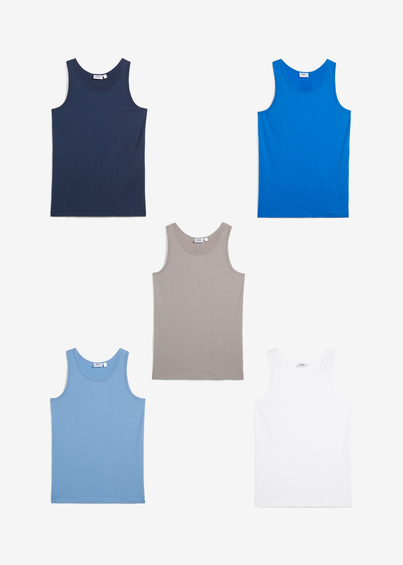 bonprix Unterhemd, 5 Stk. Unterhemd mit weicher Baumwolle (5er Pack)